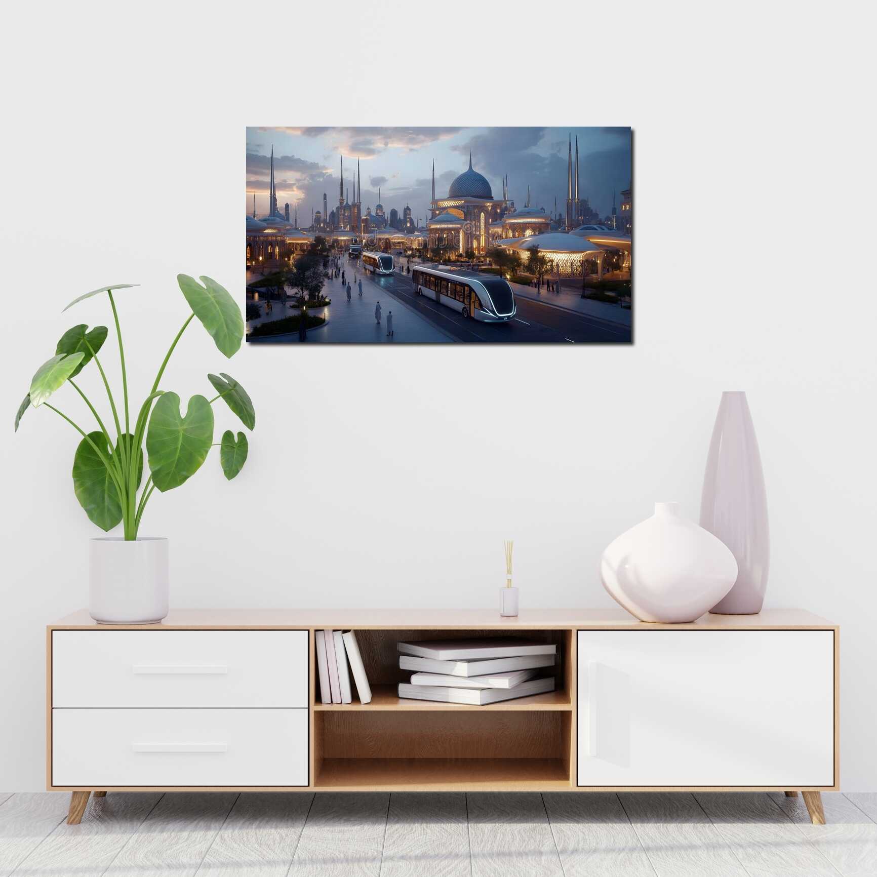 Canvas above sofa for size context