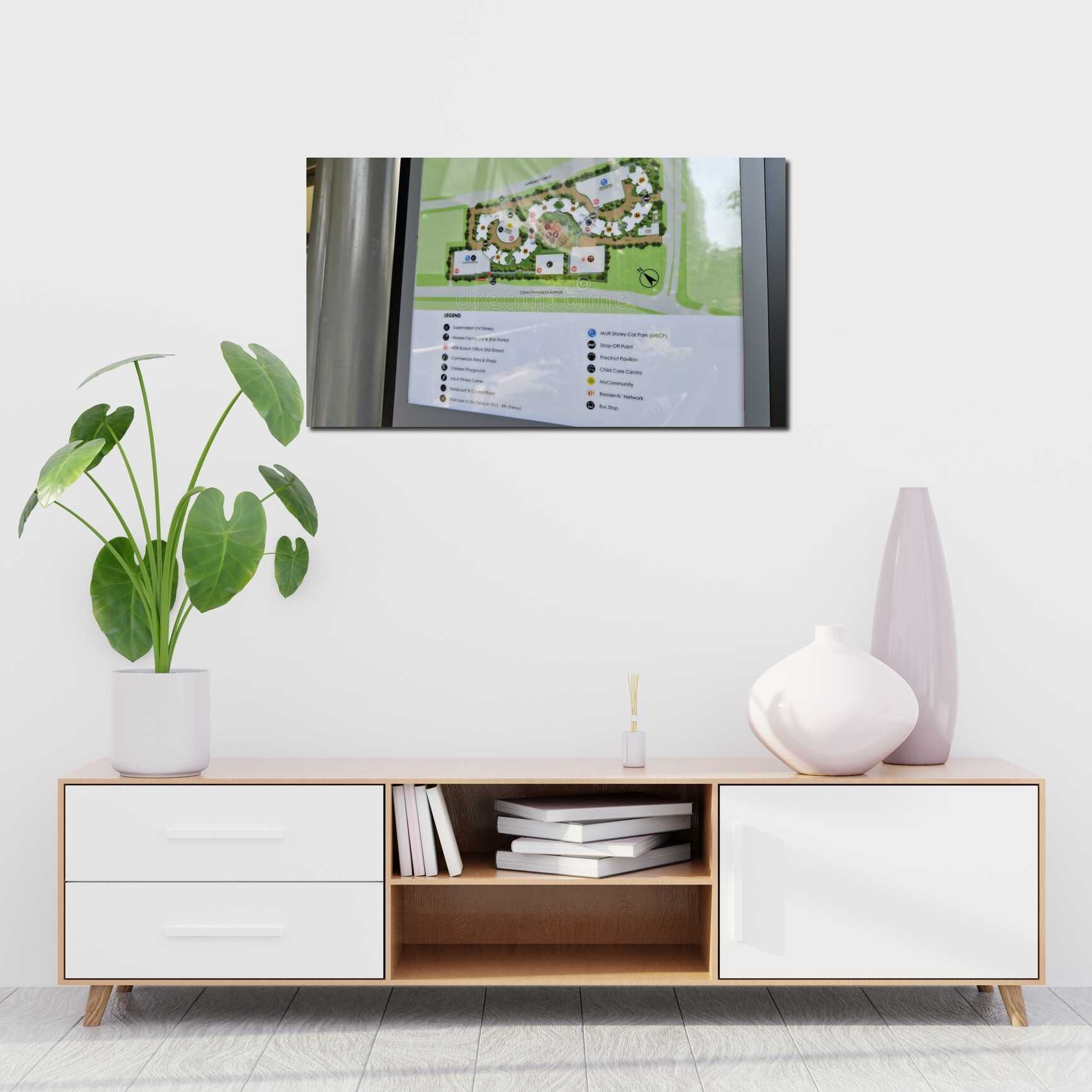 Canvas above sofa for size context