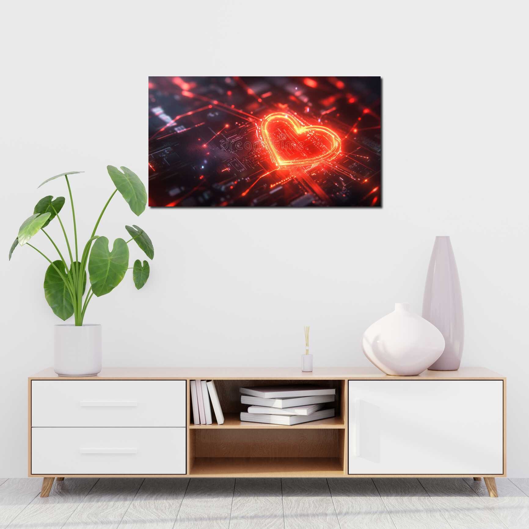 Canvas above sofa for size context