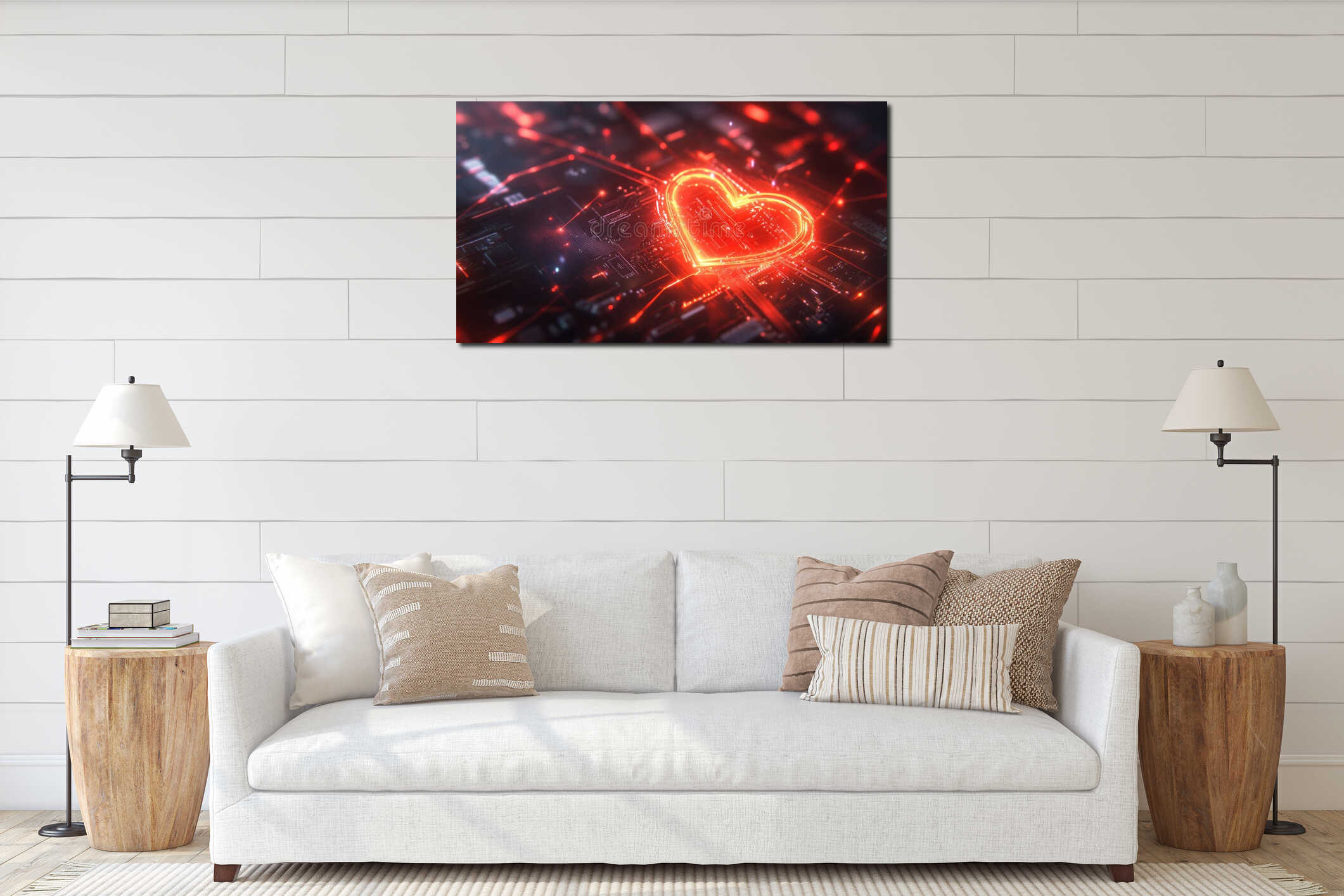 Canvas above sideboard for size context