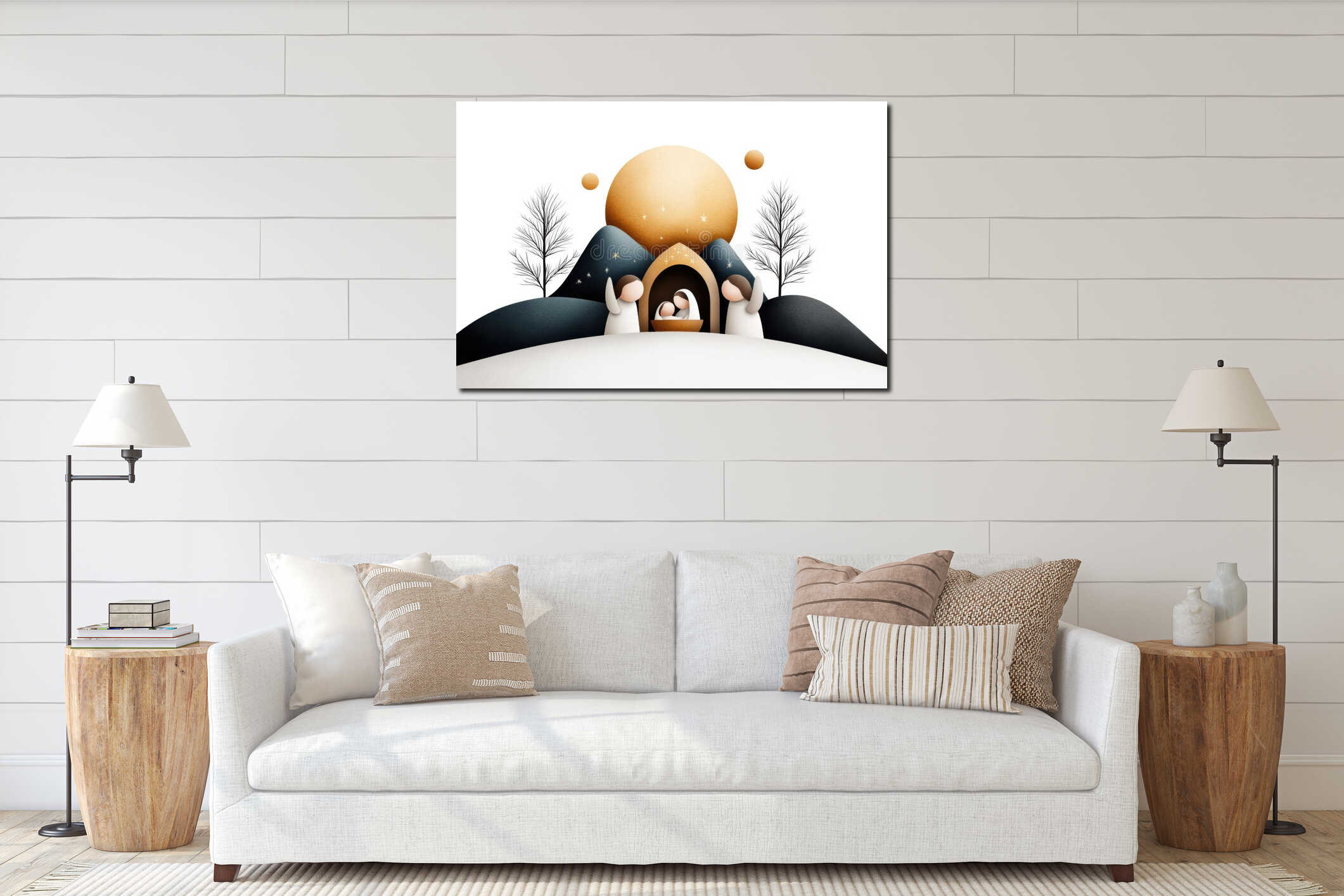 Canvas above sideboard for size context