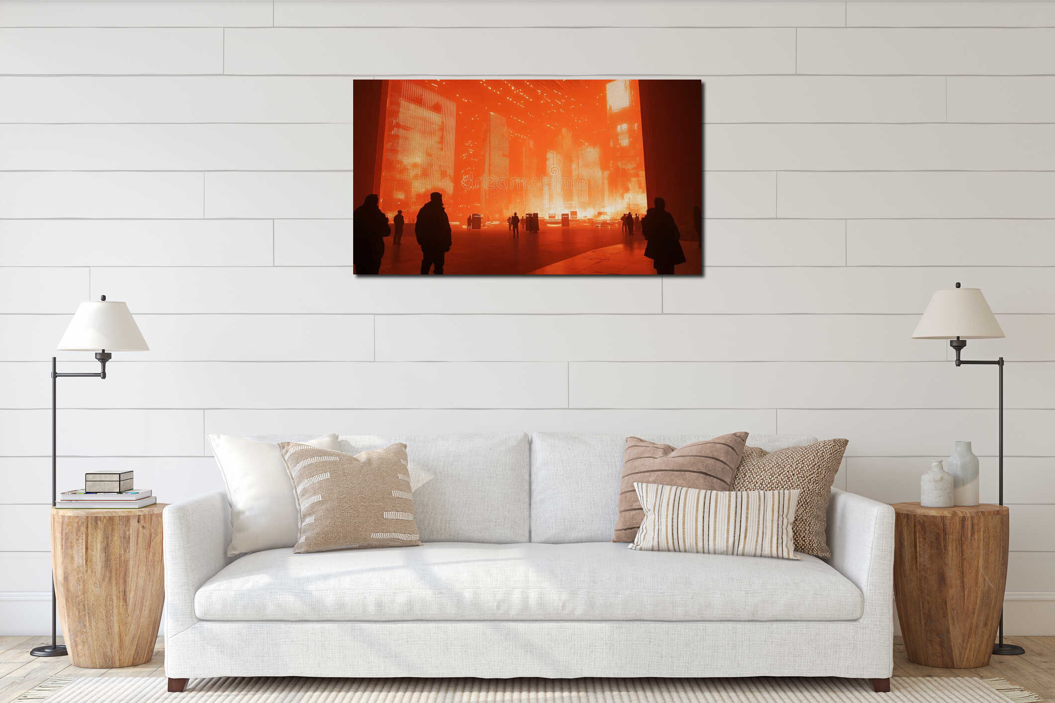 Canvas hanging interior mockup