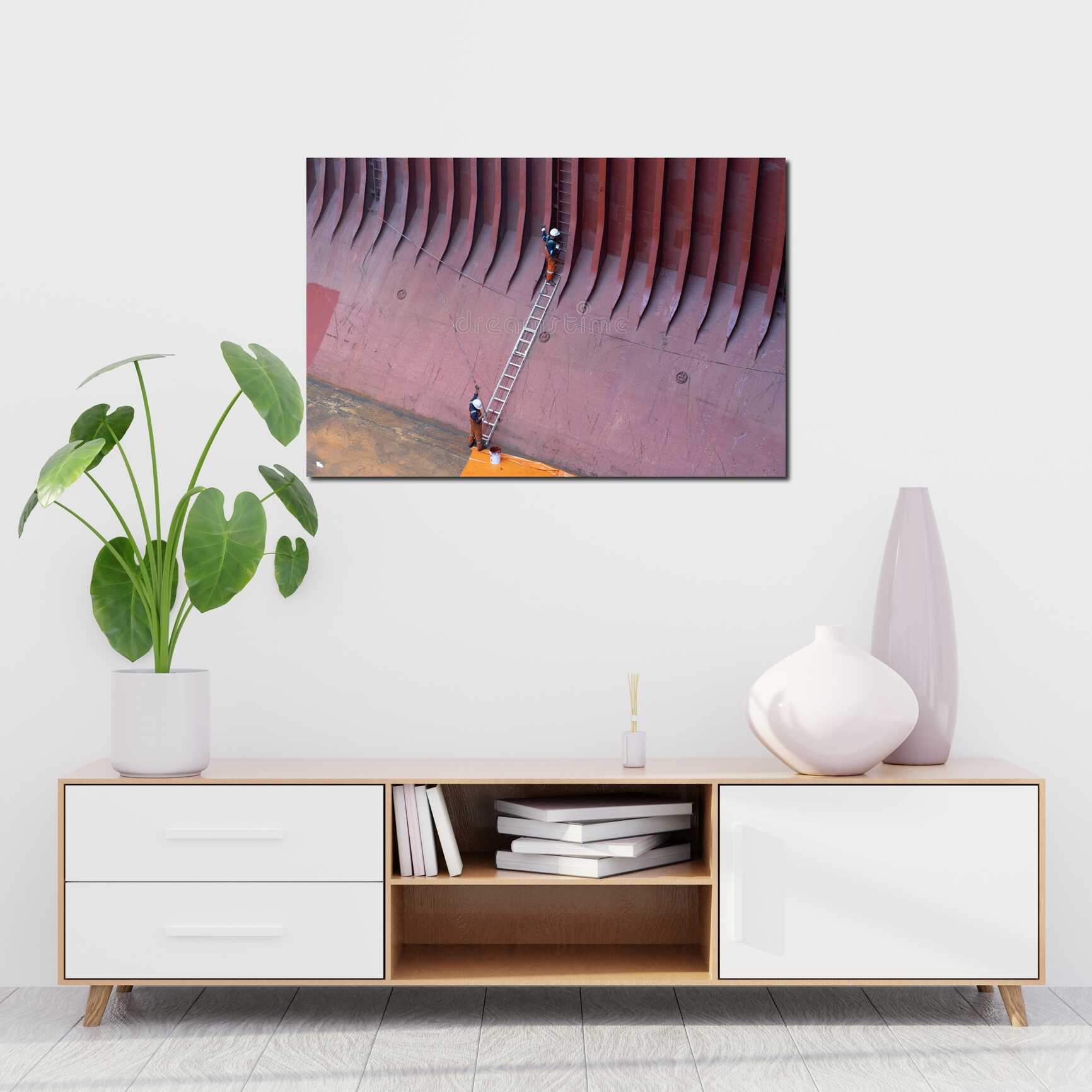 Canvas above sofa for size context