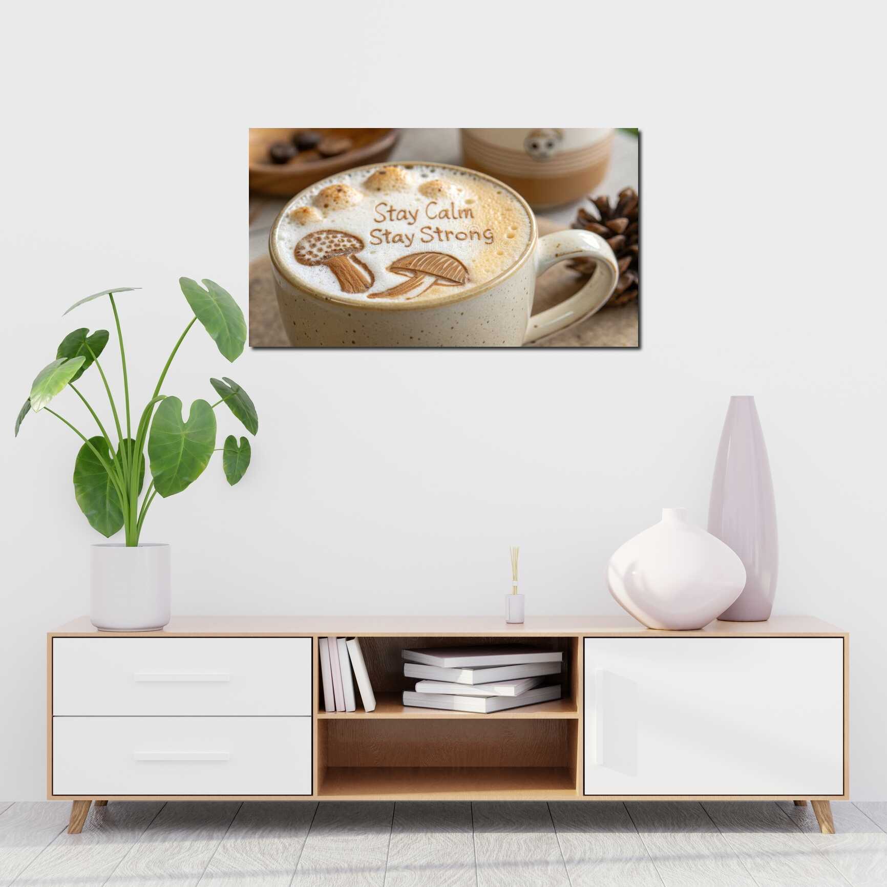 Canvas above sofa for size context