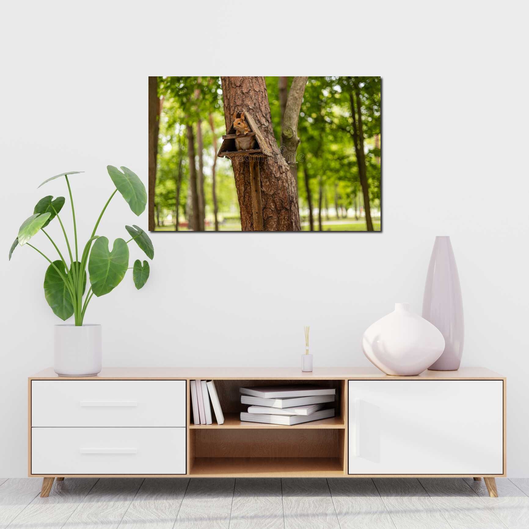 Canvas above sofa for size context