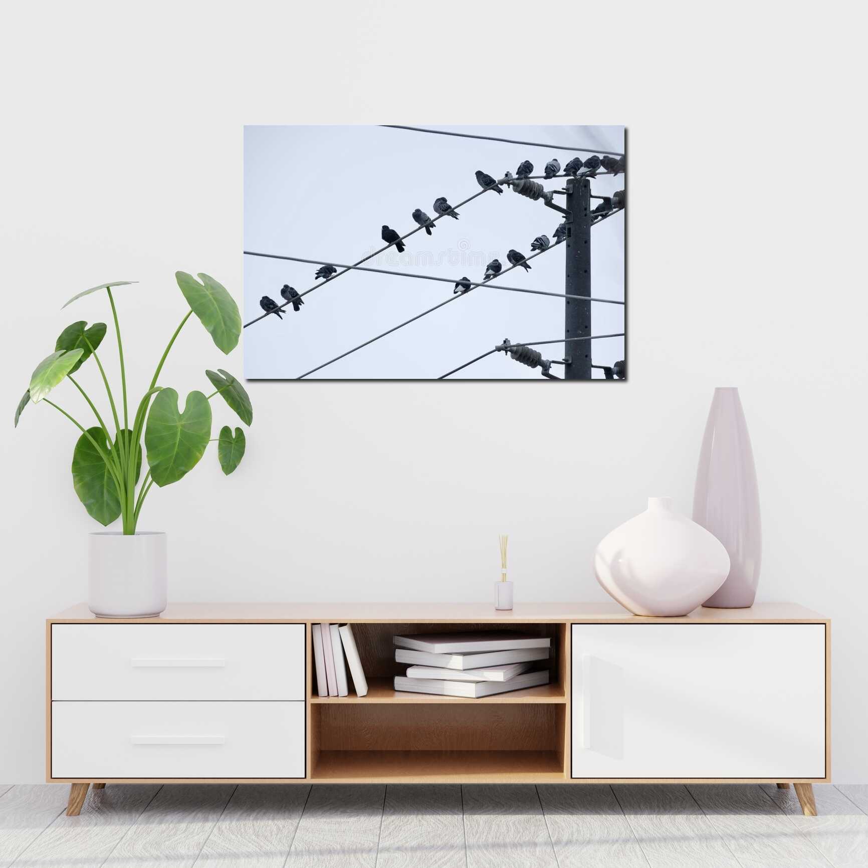 Canvas above sofa for size context