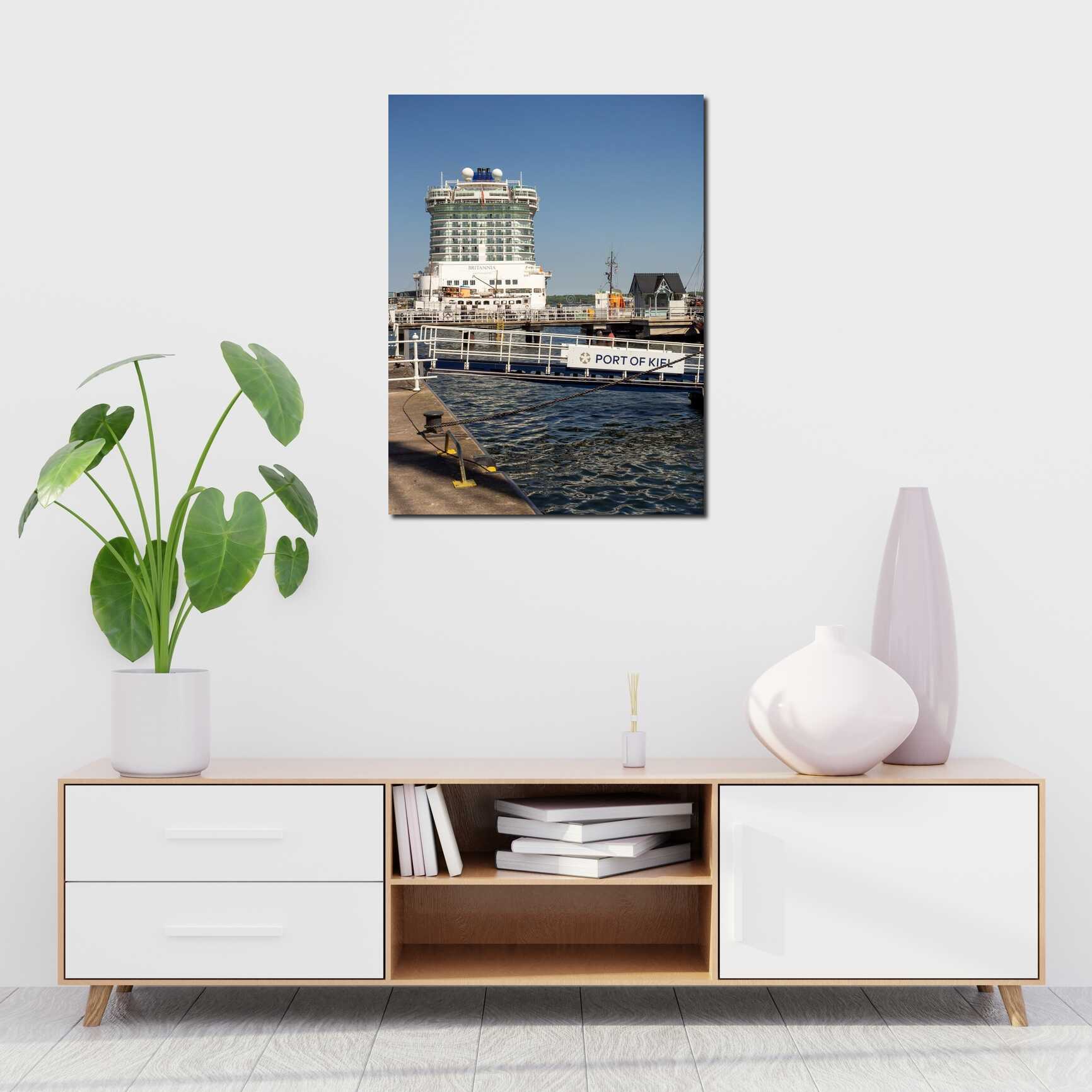 Canvas above sofa for size context