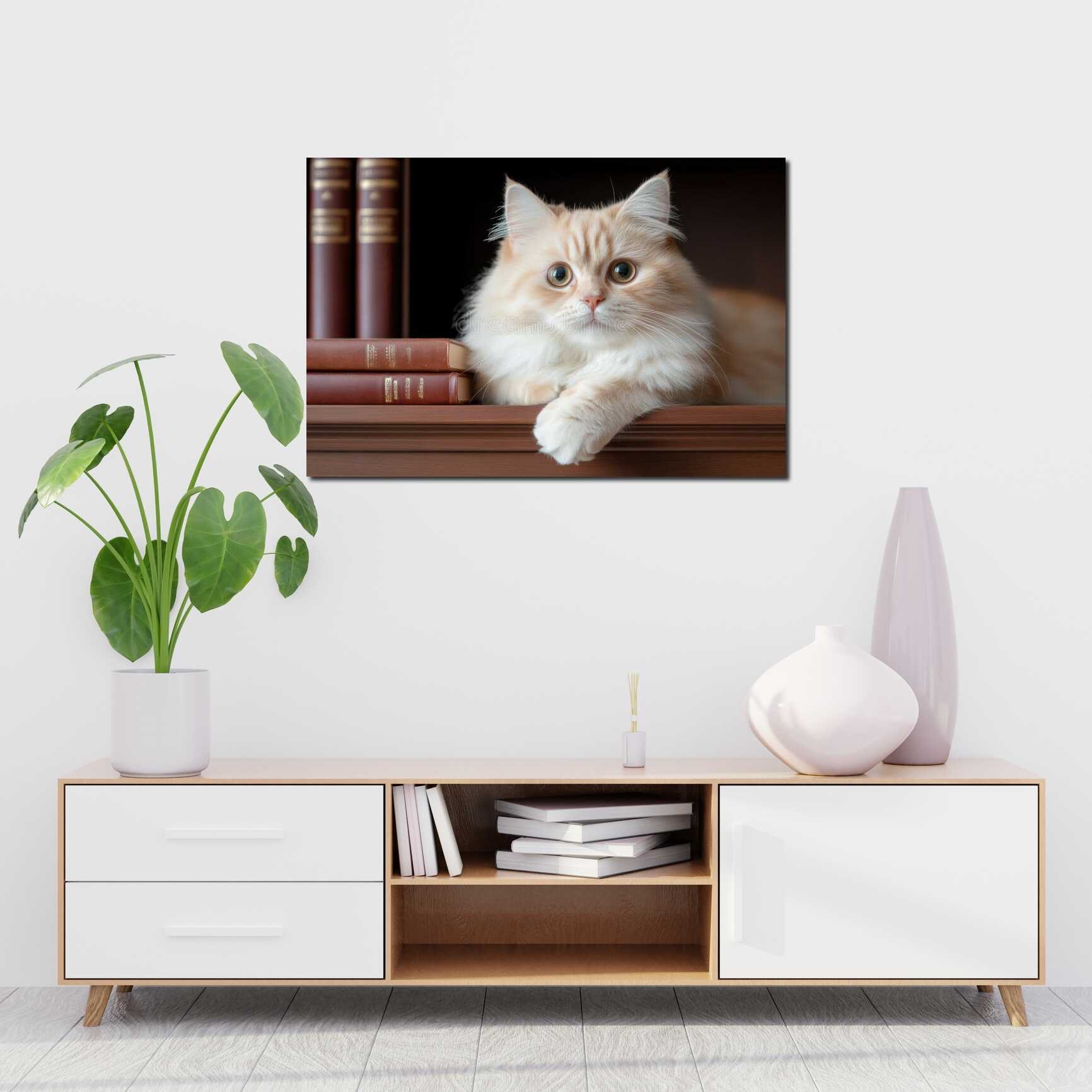 Canvas above sofa for size context