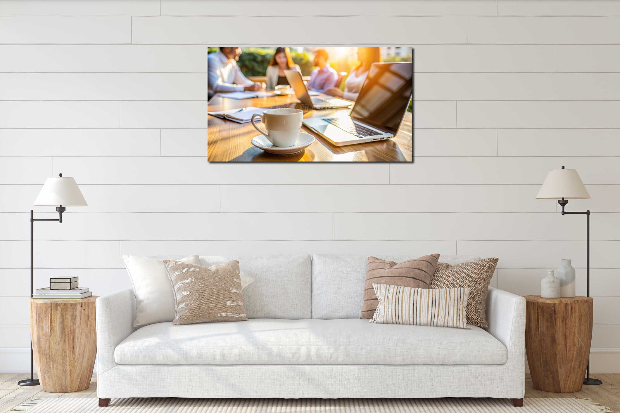 Business Technology Concepts - Digital lifestyle working outside office interior mockup