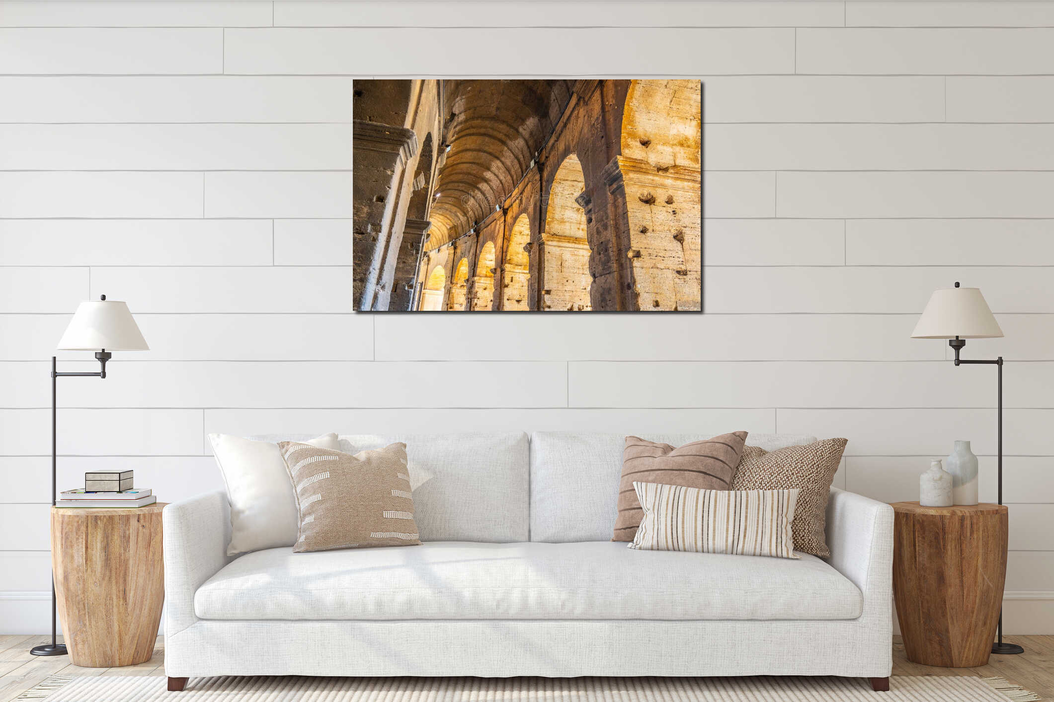 Exploring Rome's ancient Colosseum arches interior mockup