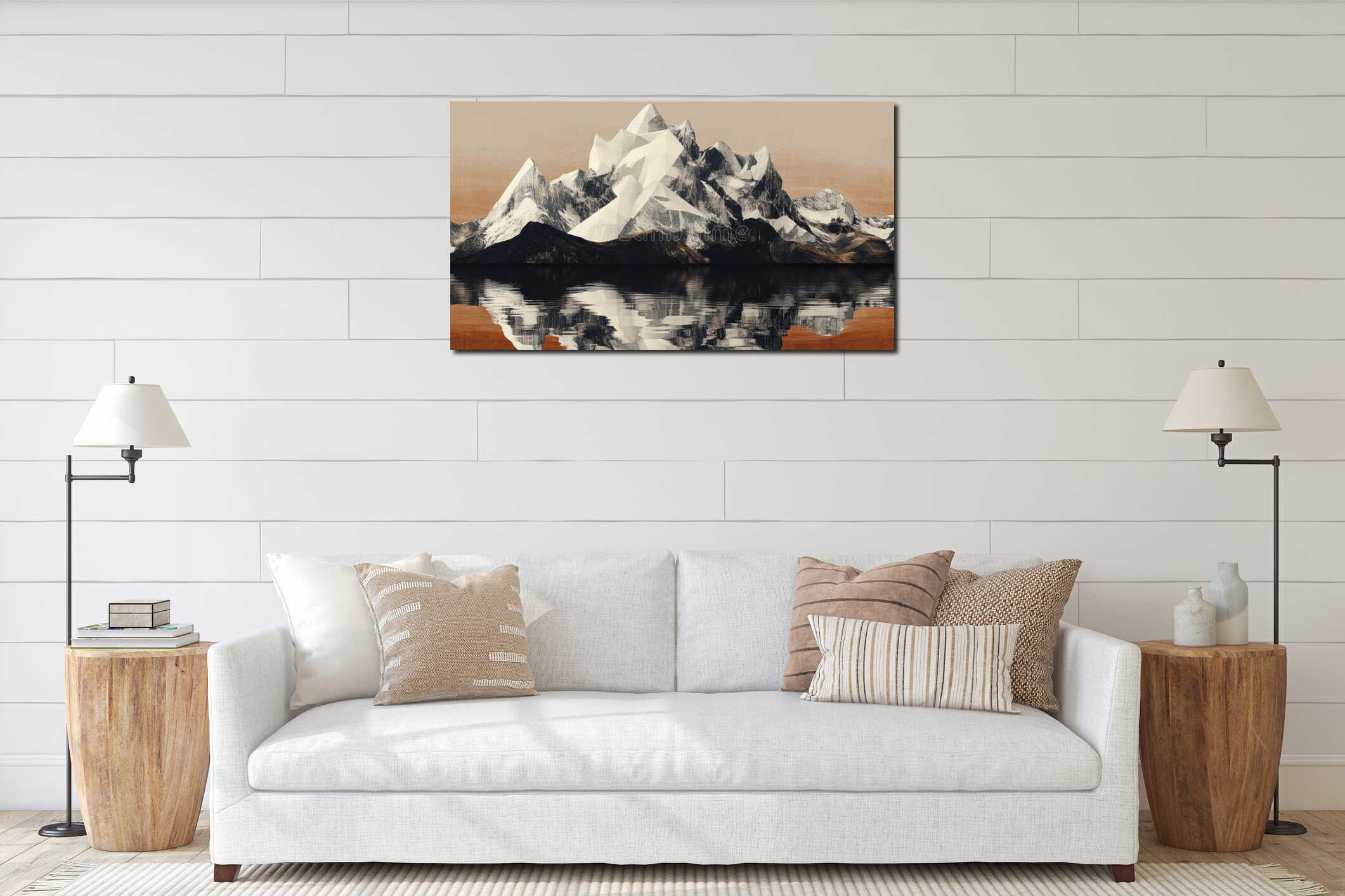 Canvas hanging interior mockup