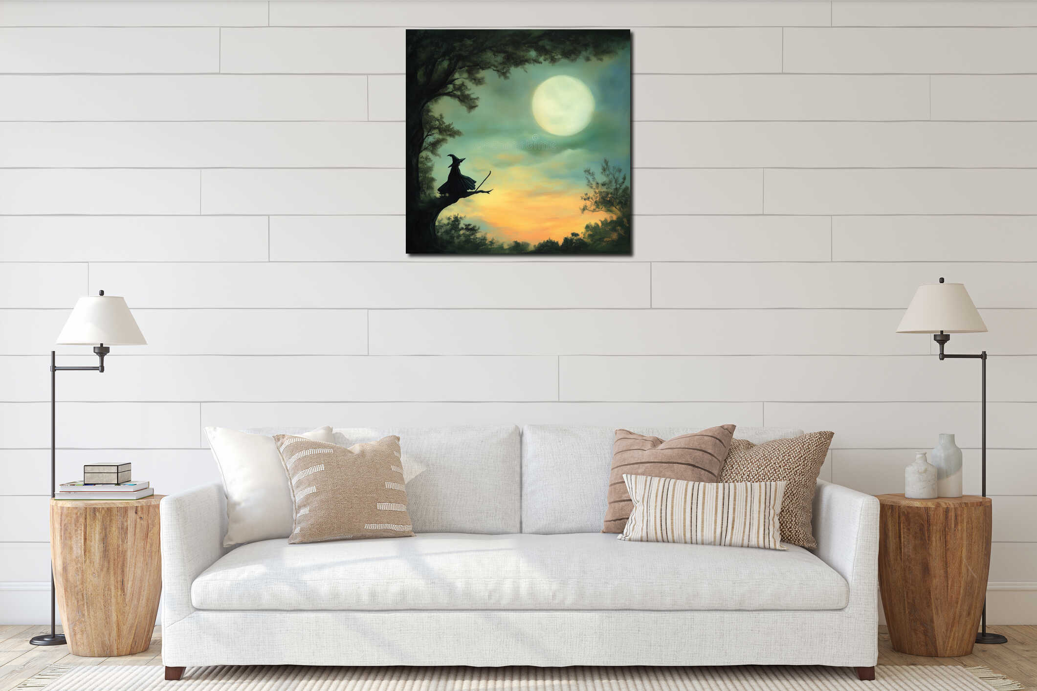 Canvas above sideboard for size context