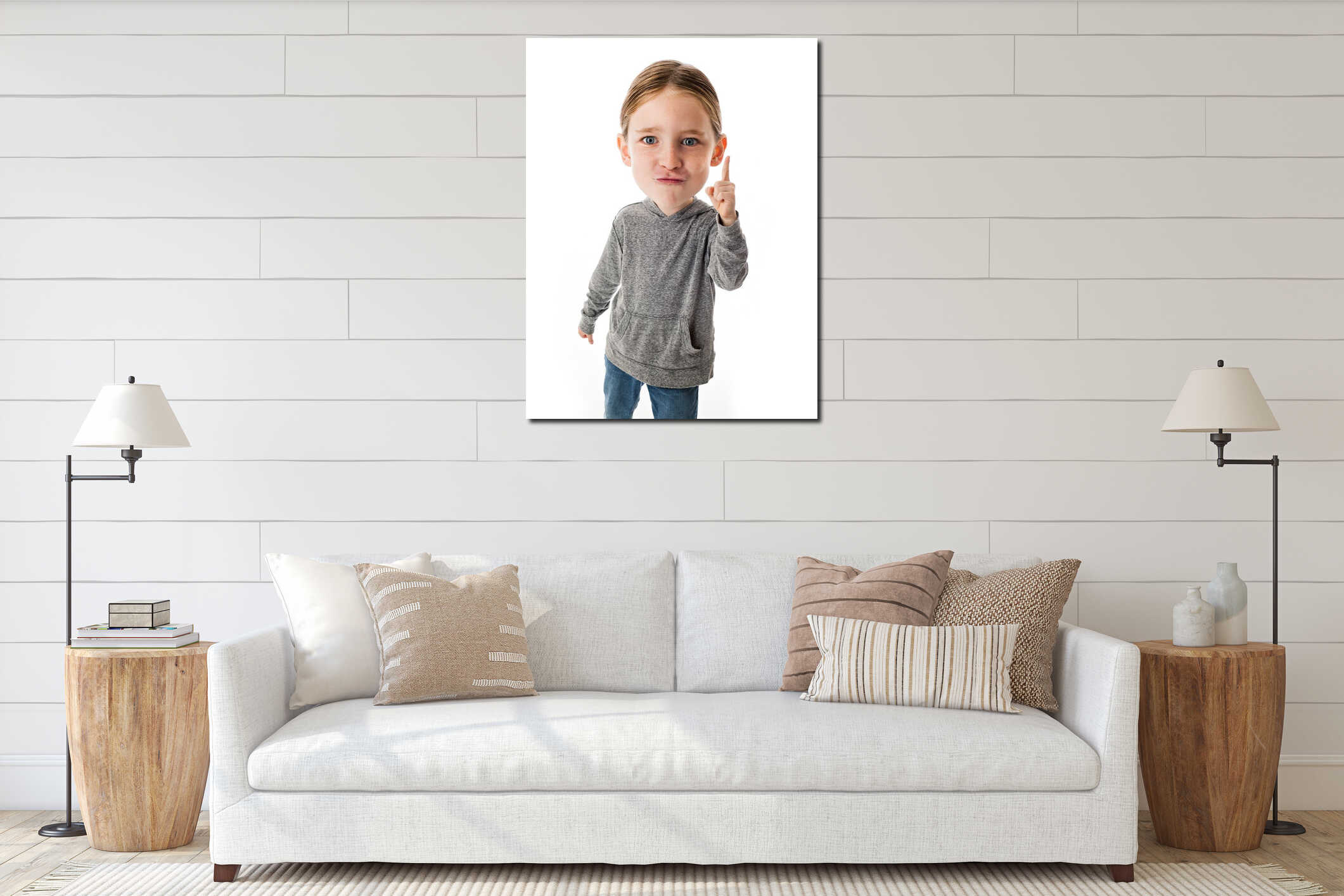 Canvas above sideboard for size context