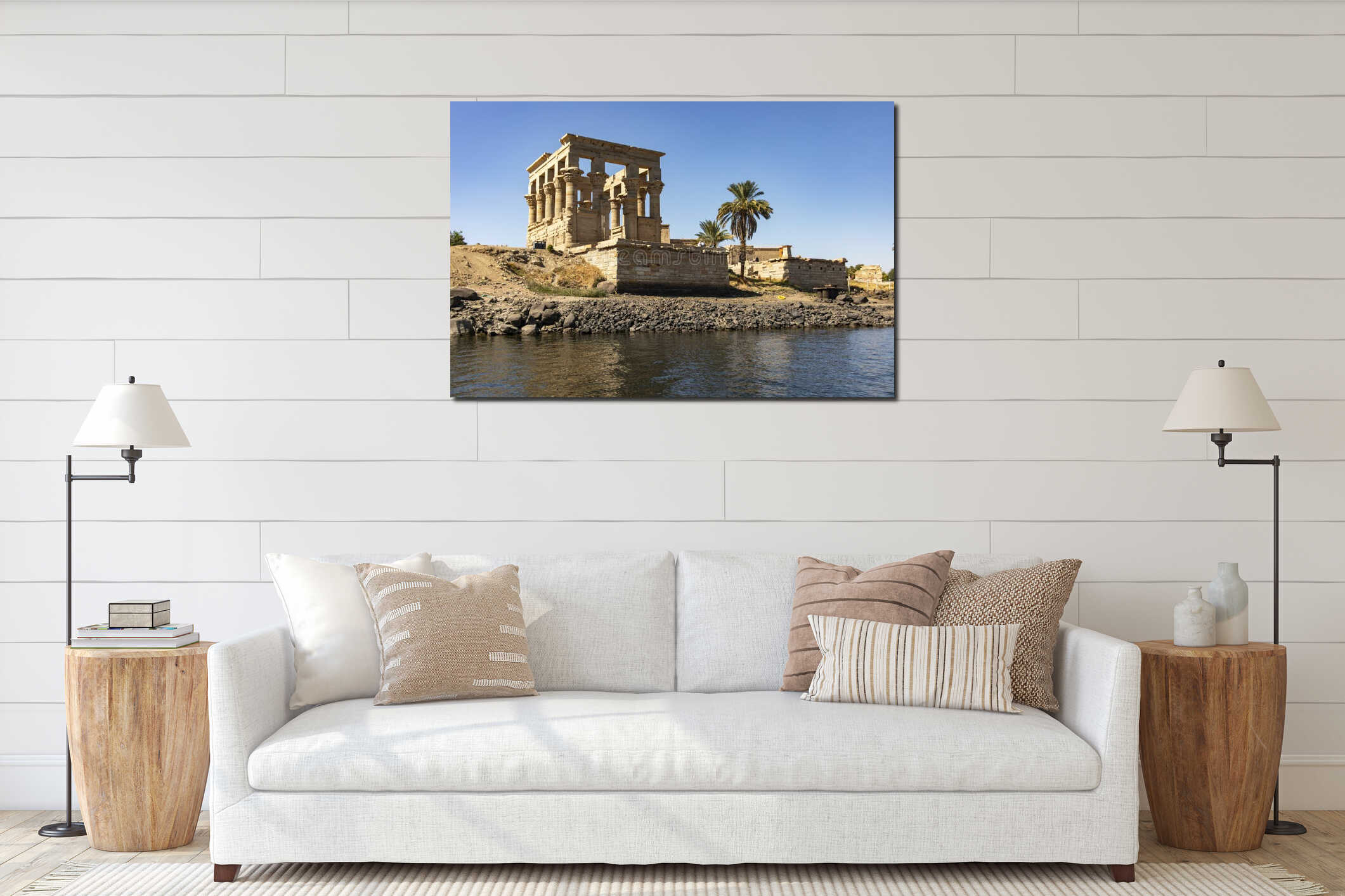 Aswan, Egypt January 18, 2024: The Island of Philae, with its Temple of Isis, in Egypt interior mockup