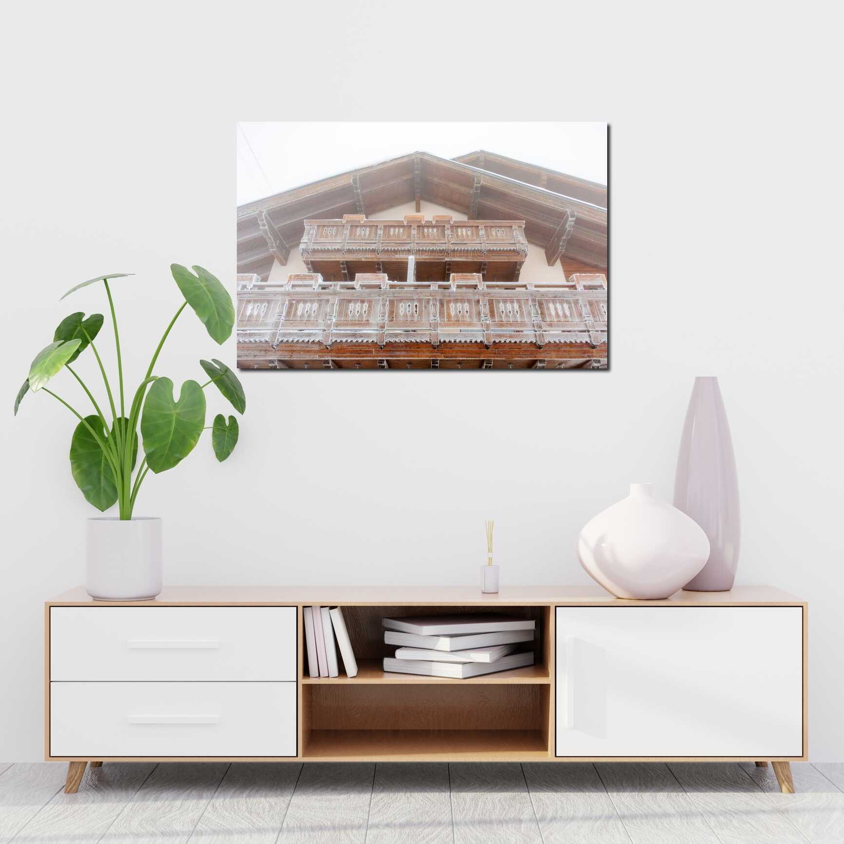 Canvas above sofa for size context