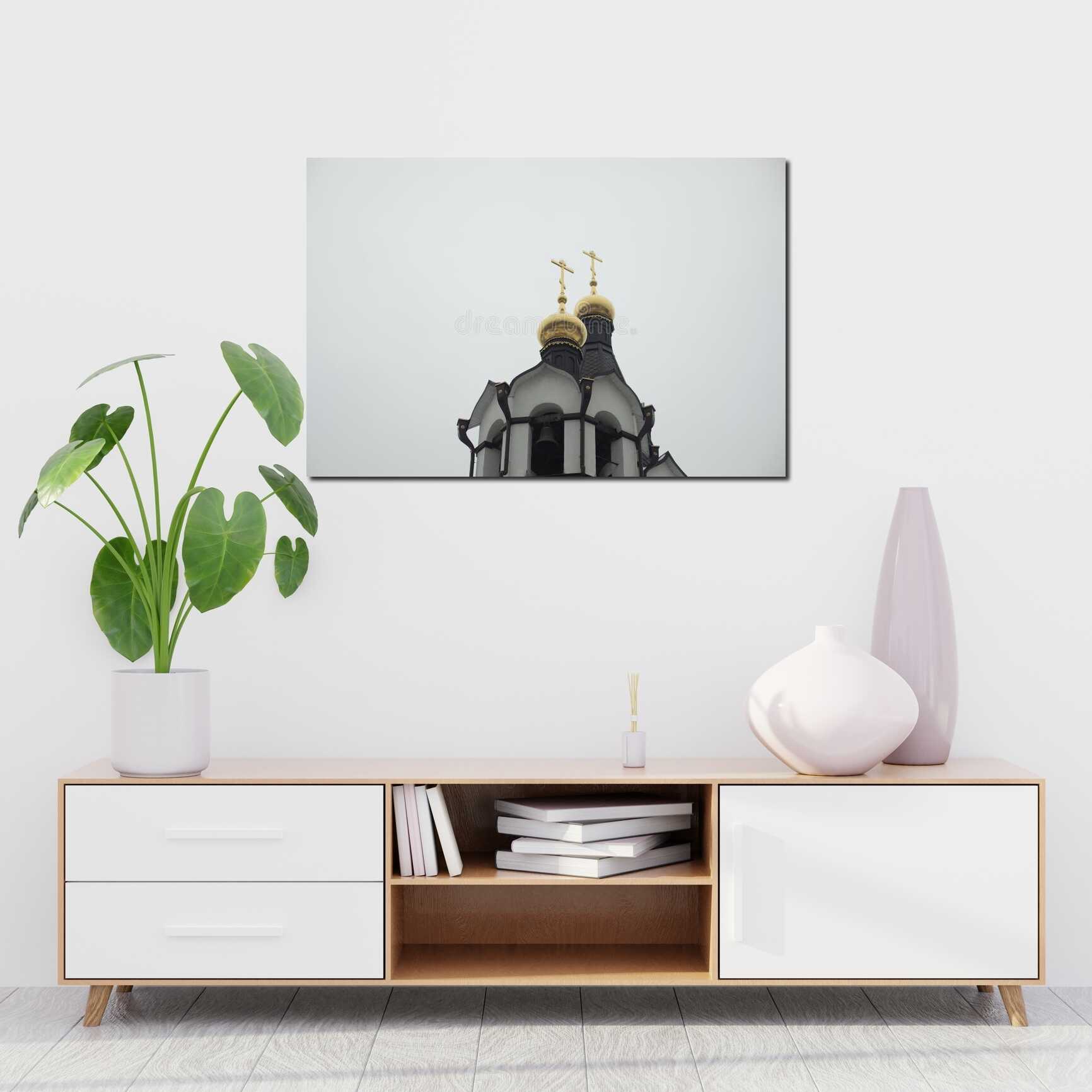 Canvas above sofa for size context