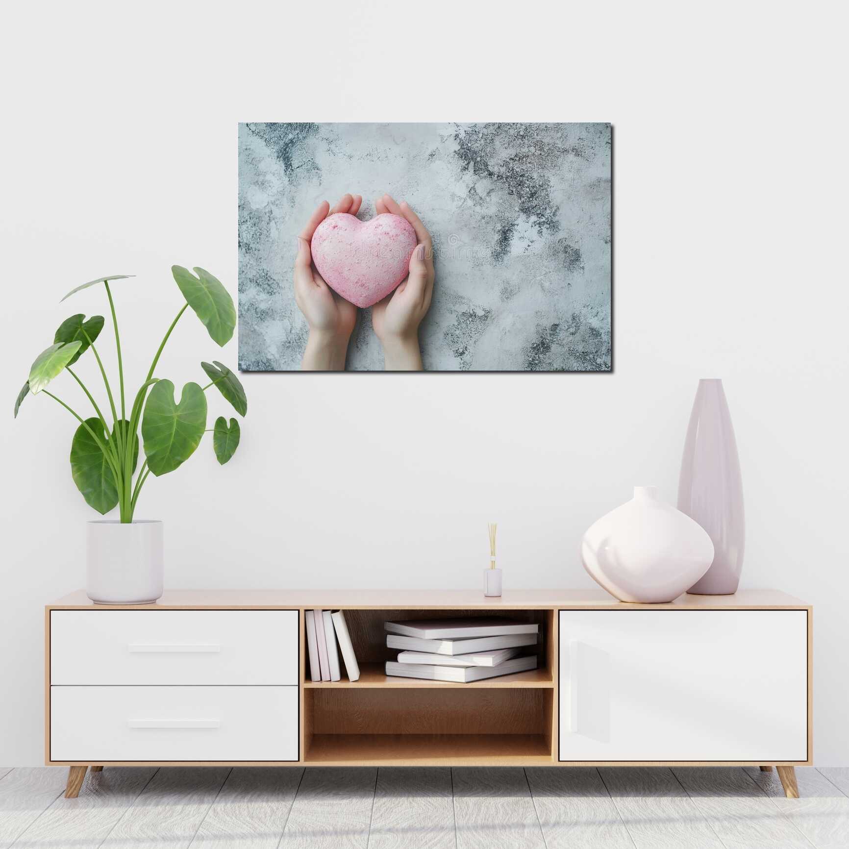 Canvas above sofa for size context