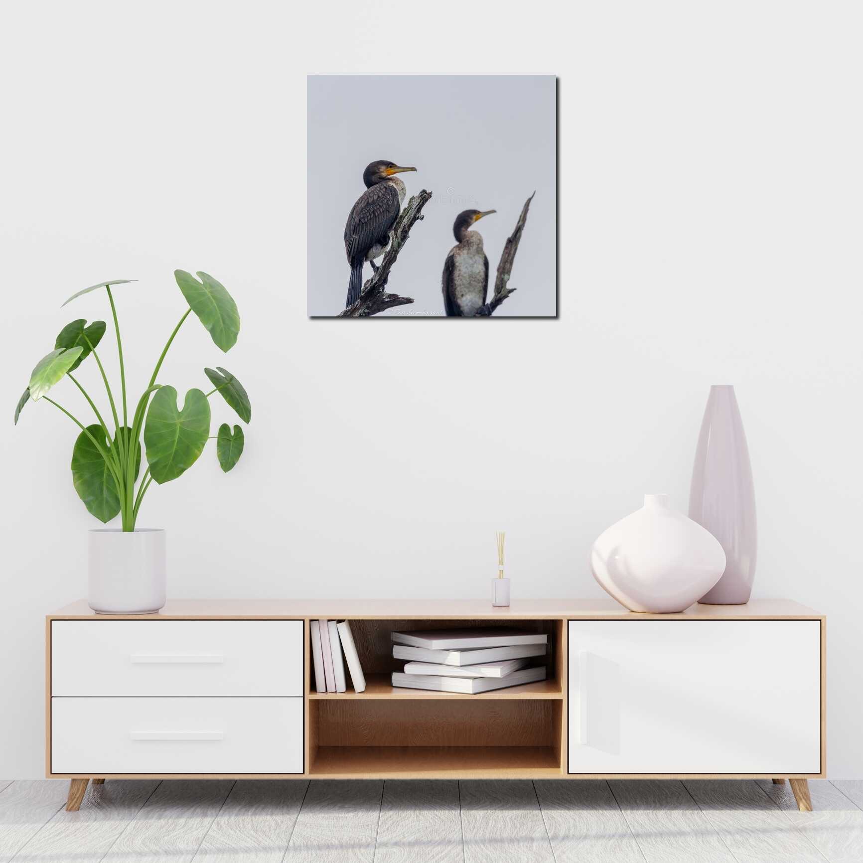 Canvas above sofa for size context