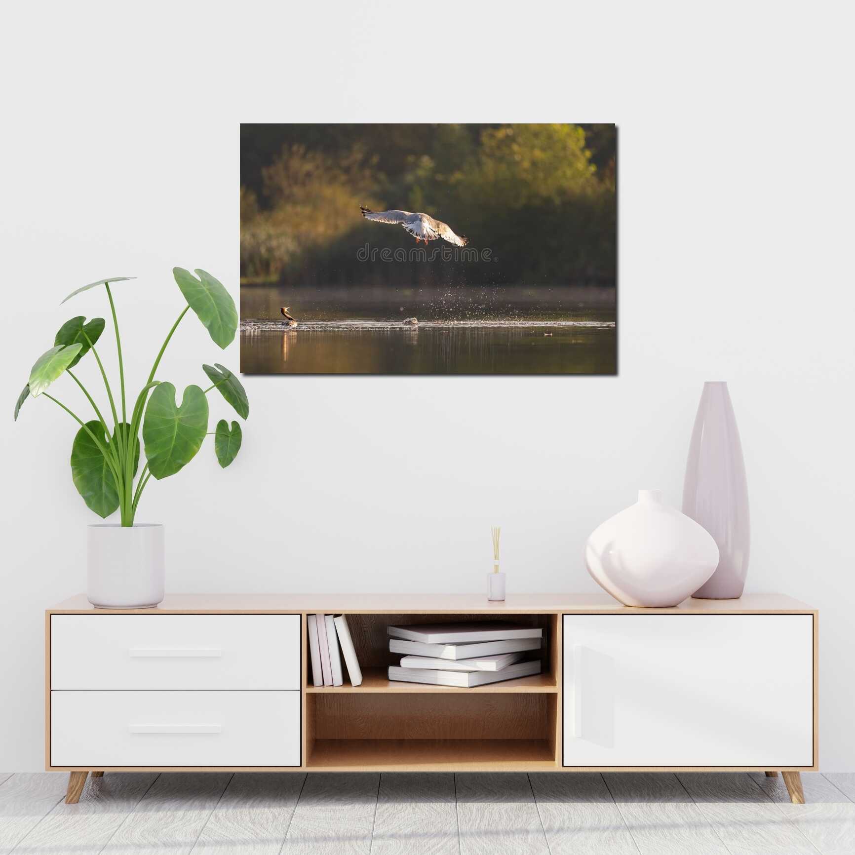 Canvas above sofa for size context