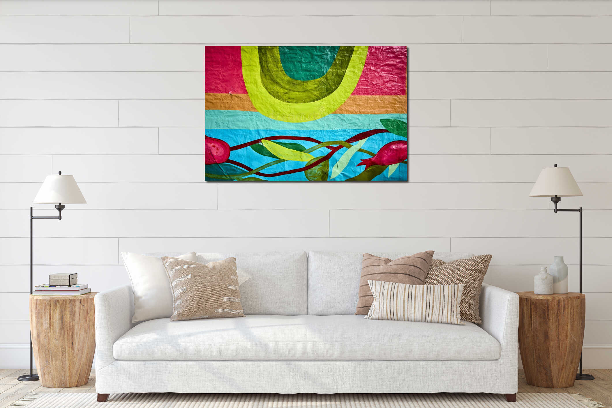 Canvas hanging interior mockup