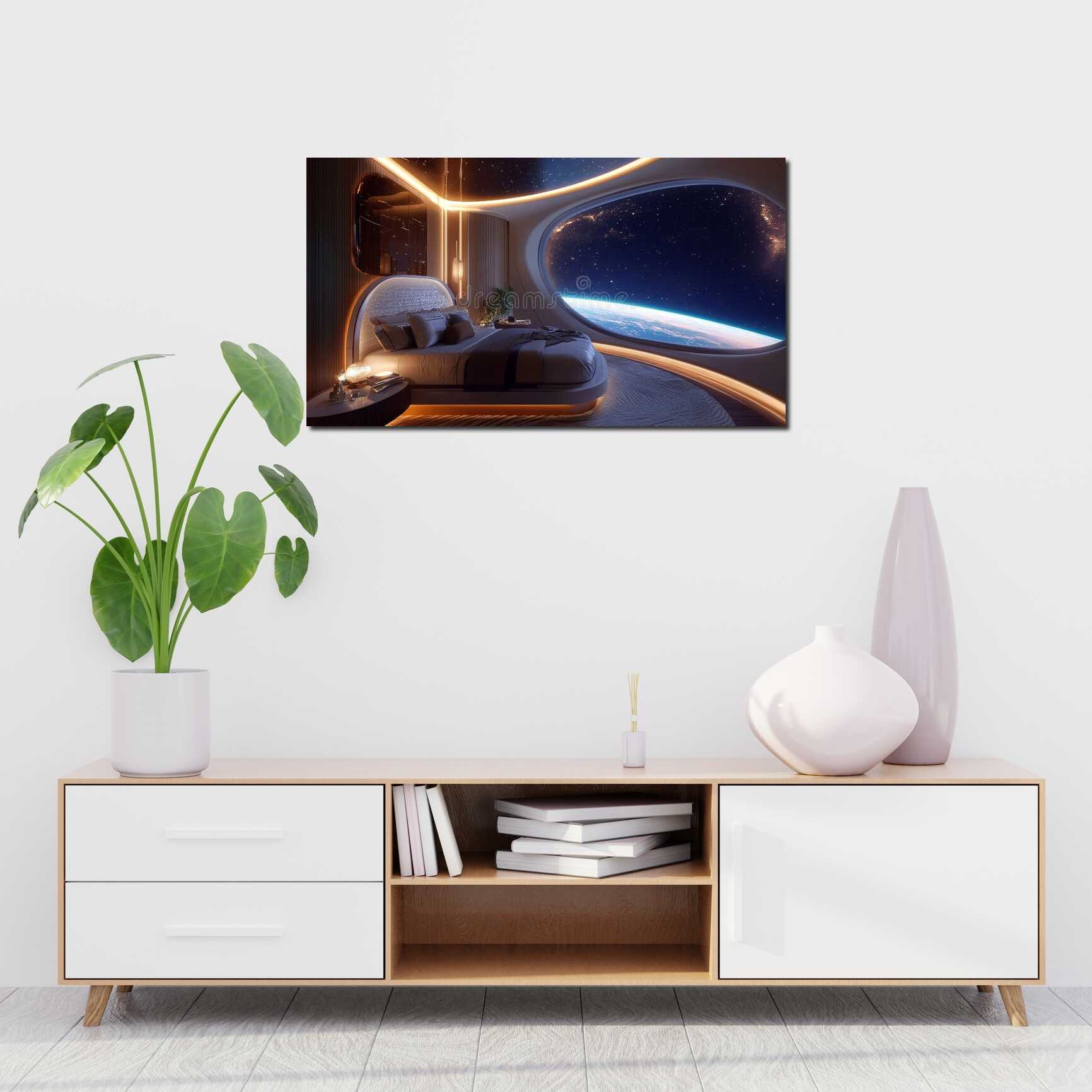 Canvas above sofa for size context