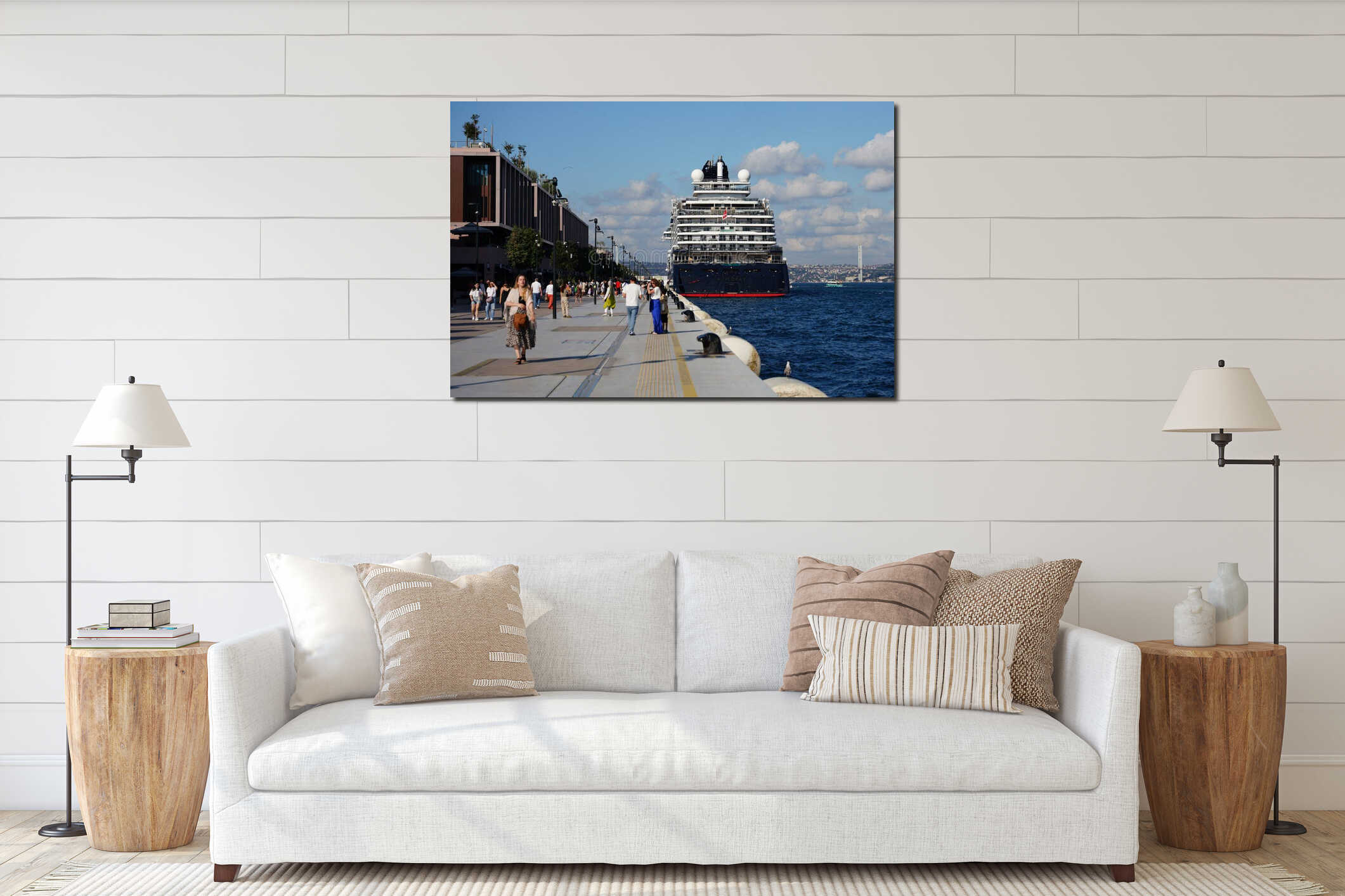 Cruise Ship in Galata Port, Istanbul, Turkiye interior mockup