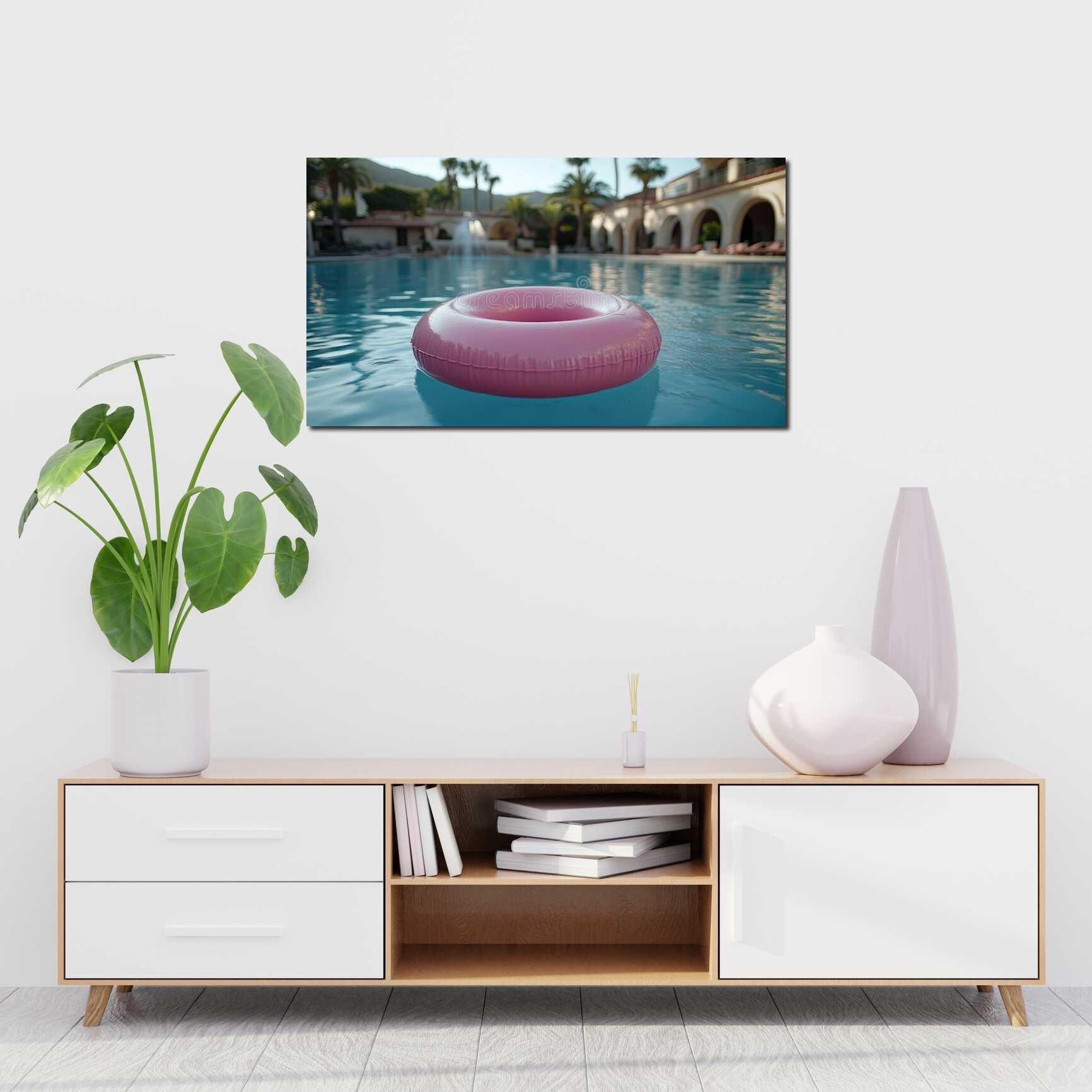 Canvas above sofa for size context