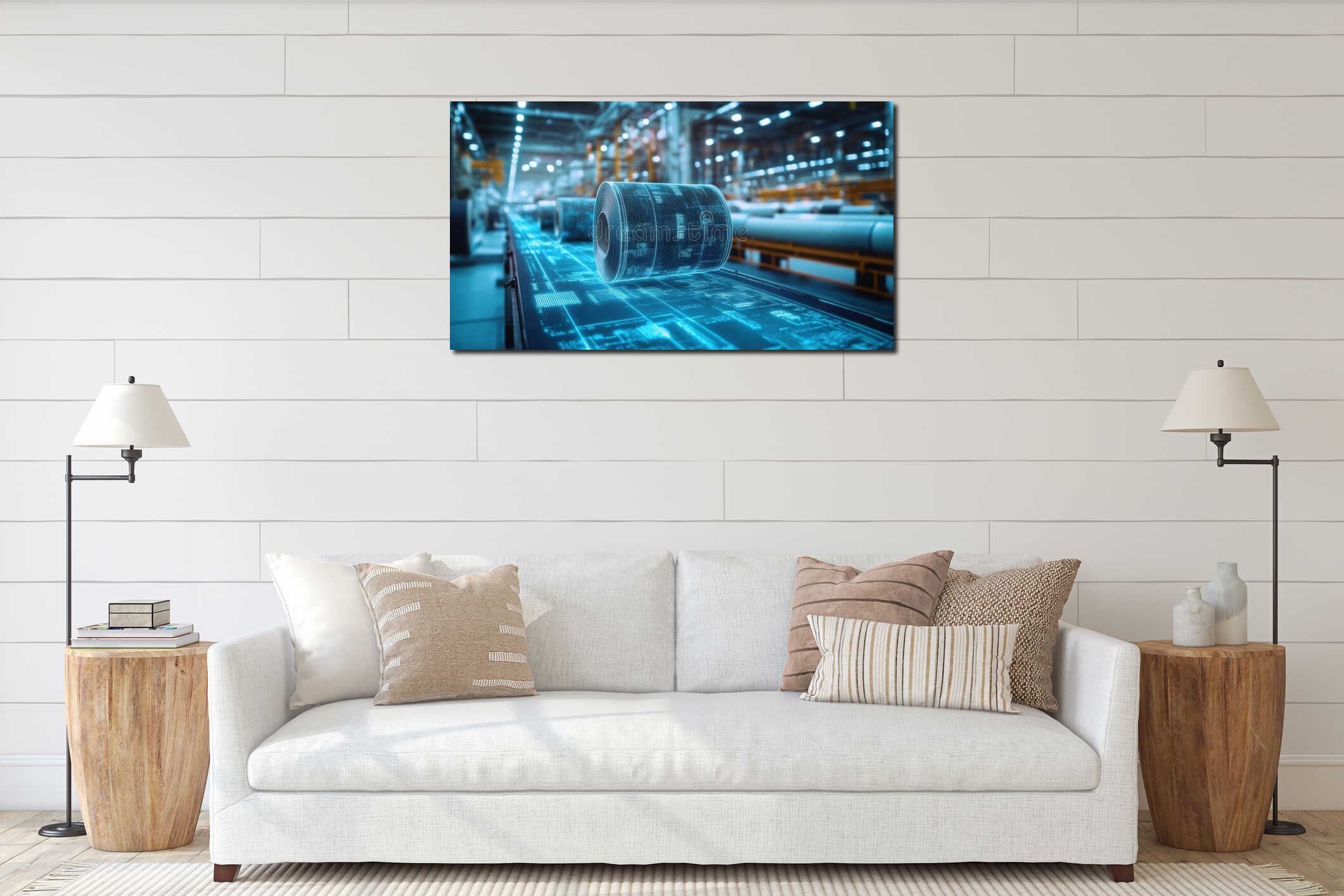 Canvas hanging interior mockup