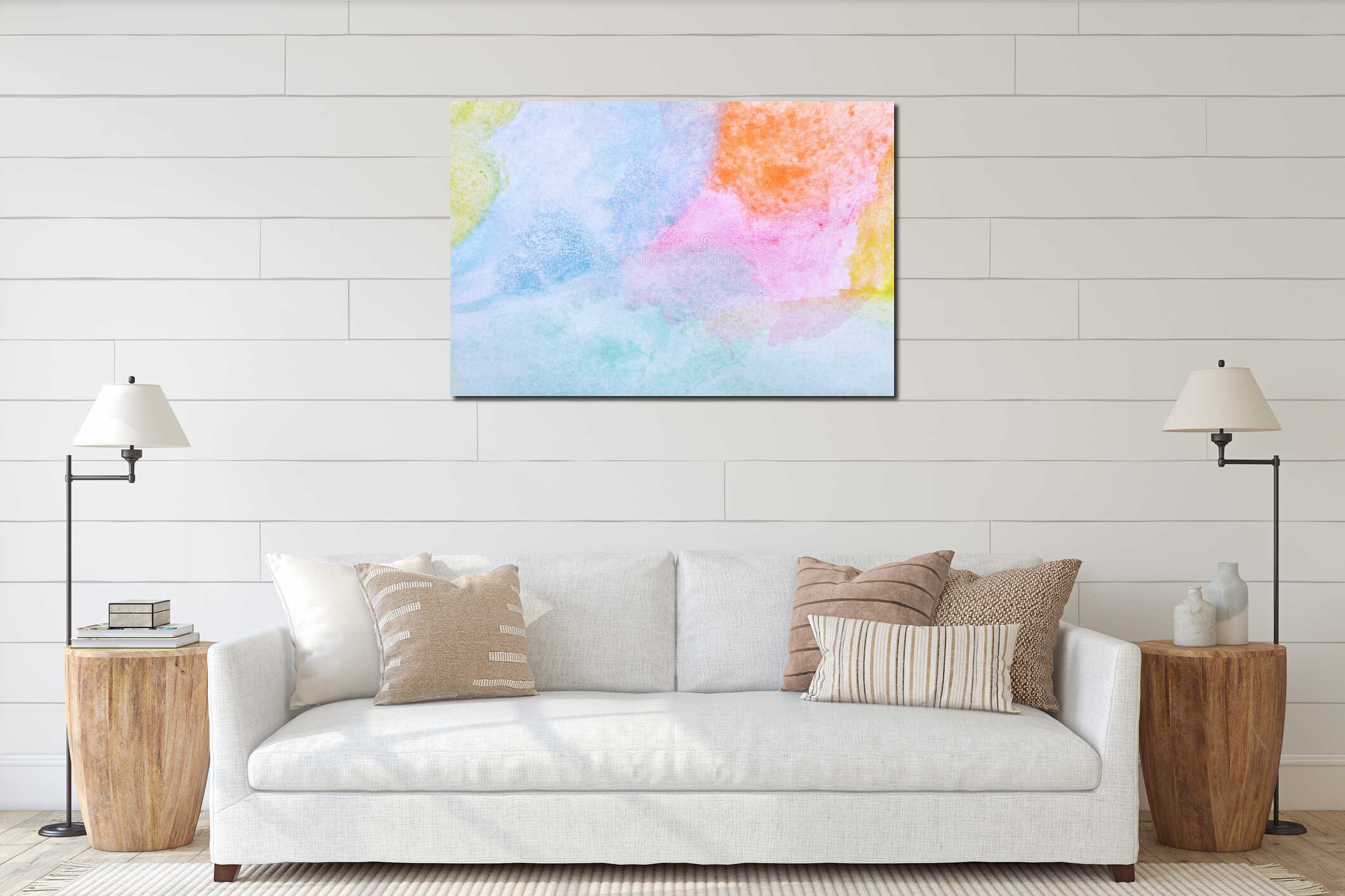 Canvas hanging interior mockup