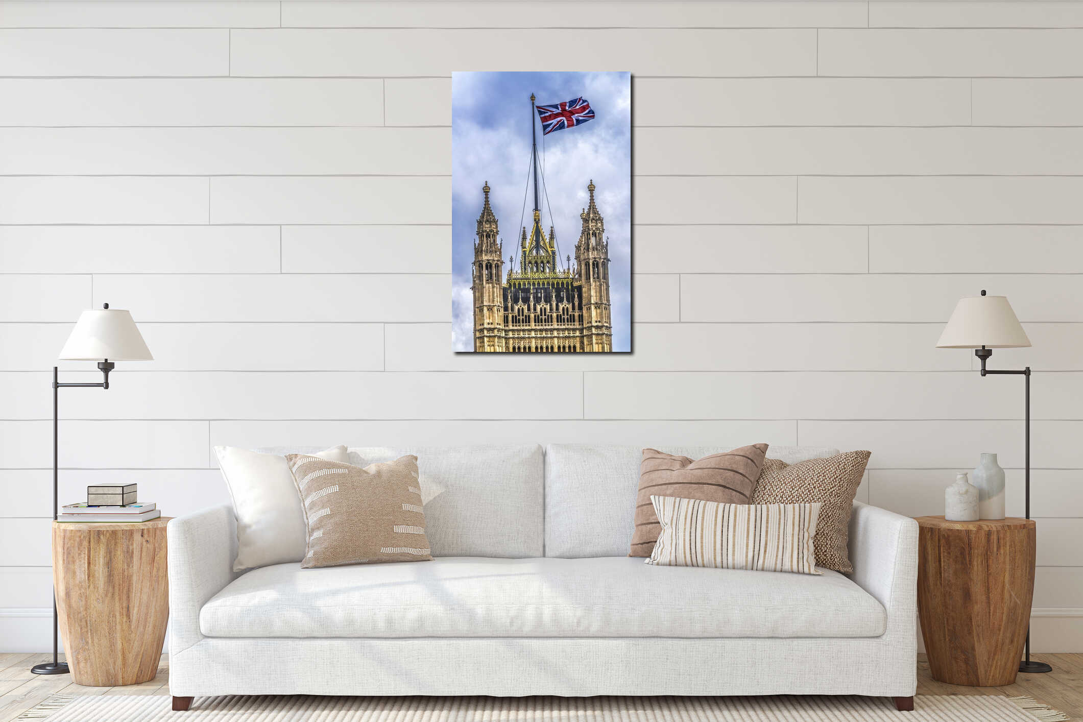 Victoria Tower Houses of Parliament London England interior mockup