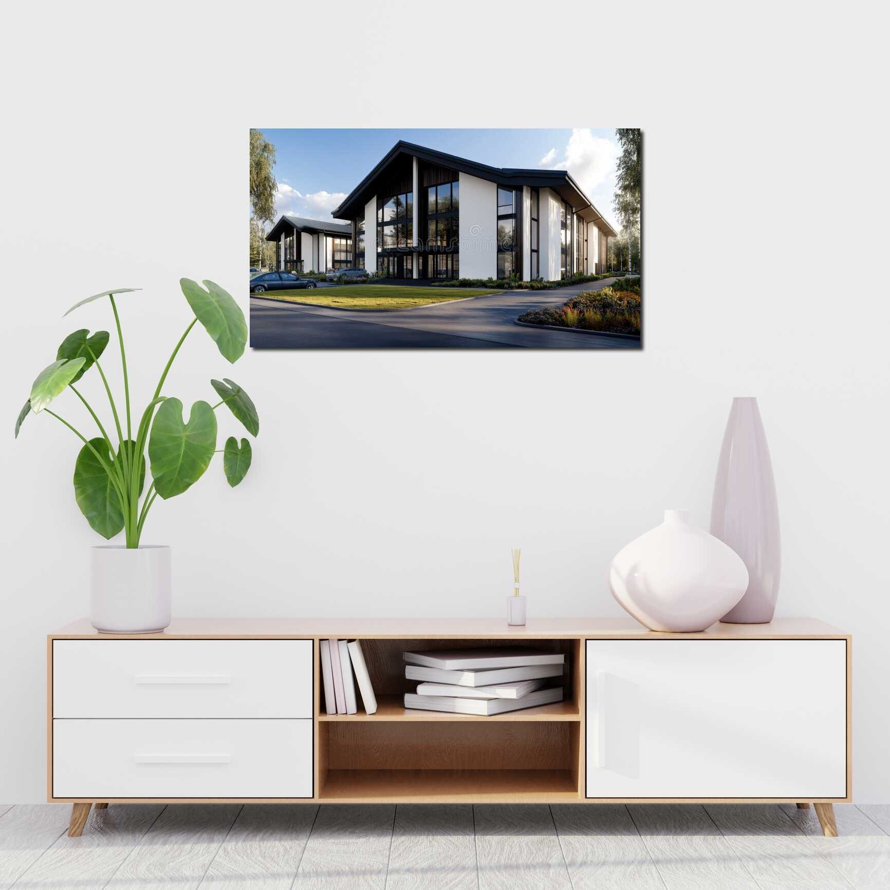 Canvas above sofa for size context