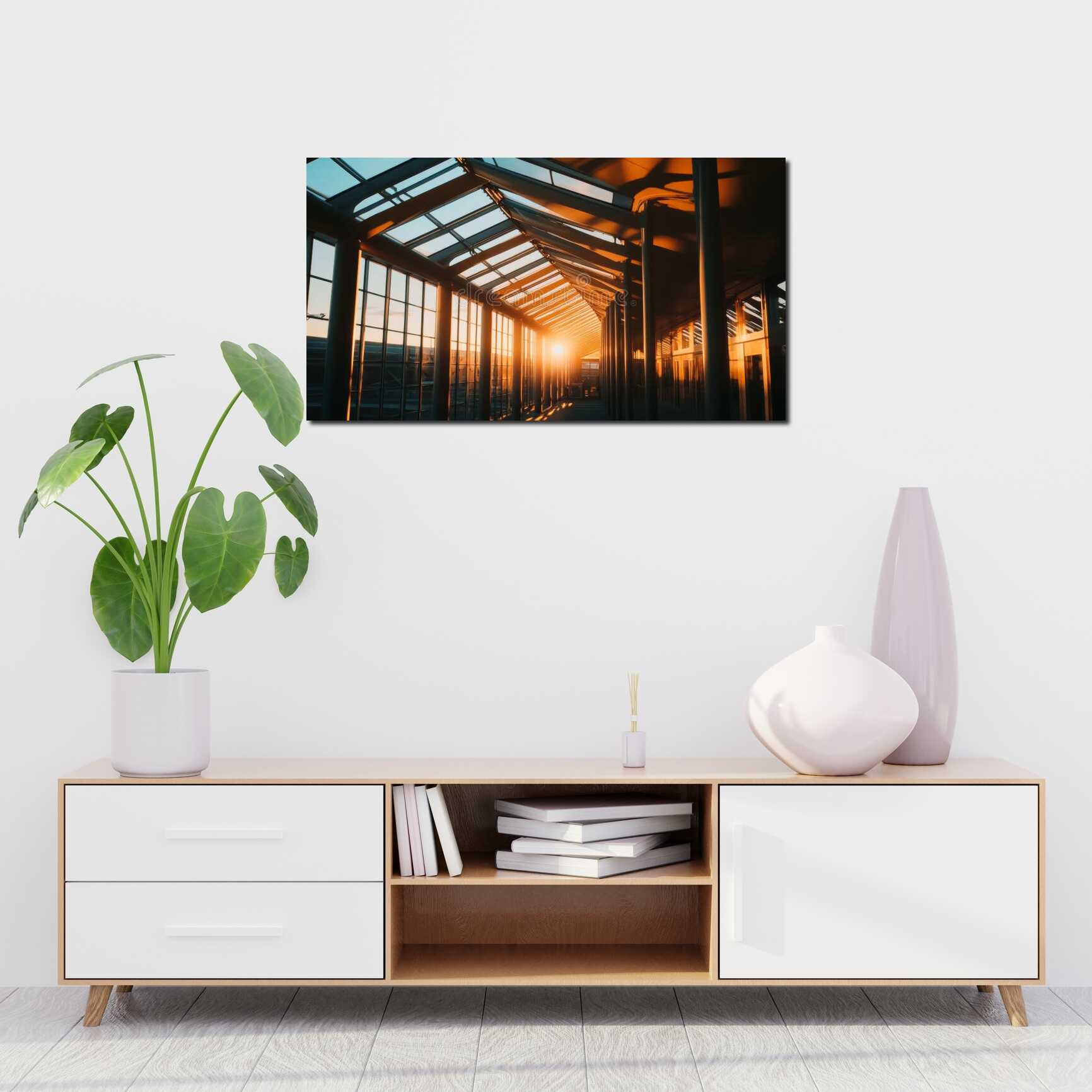 Canvas above sofa for size context