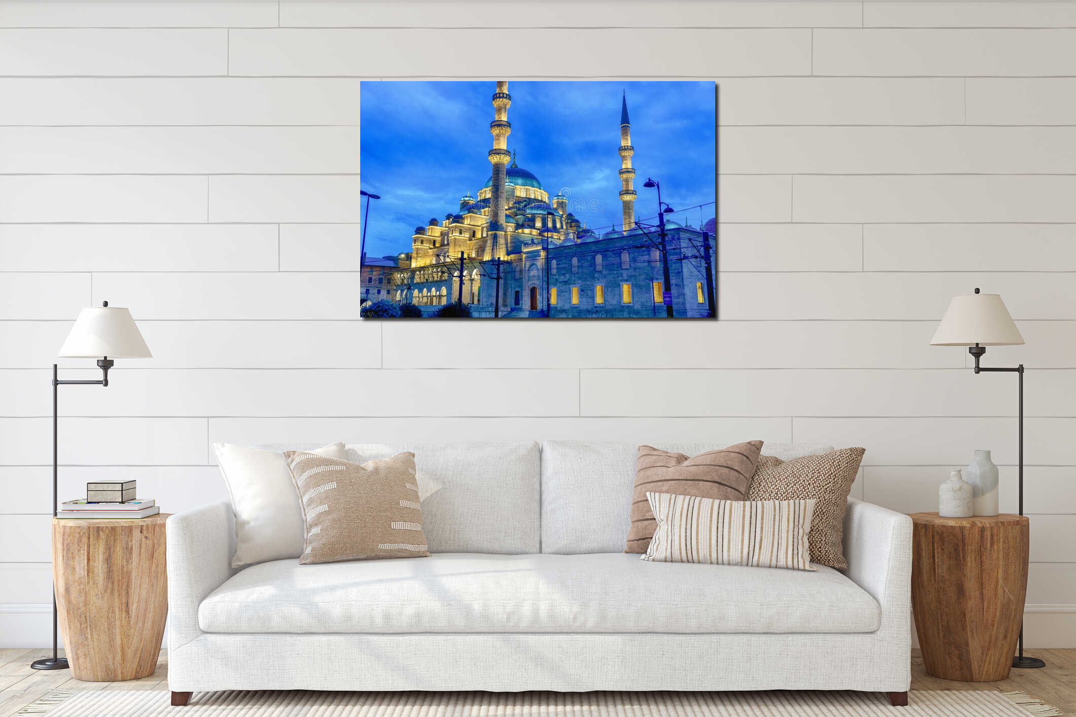 New Mosque at sunset, Istanbul, Turkey interior mockup