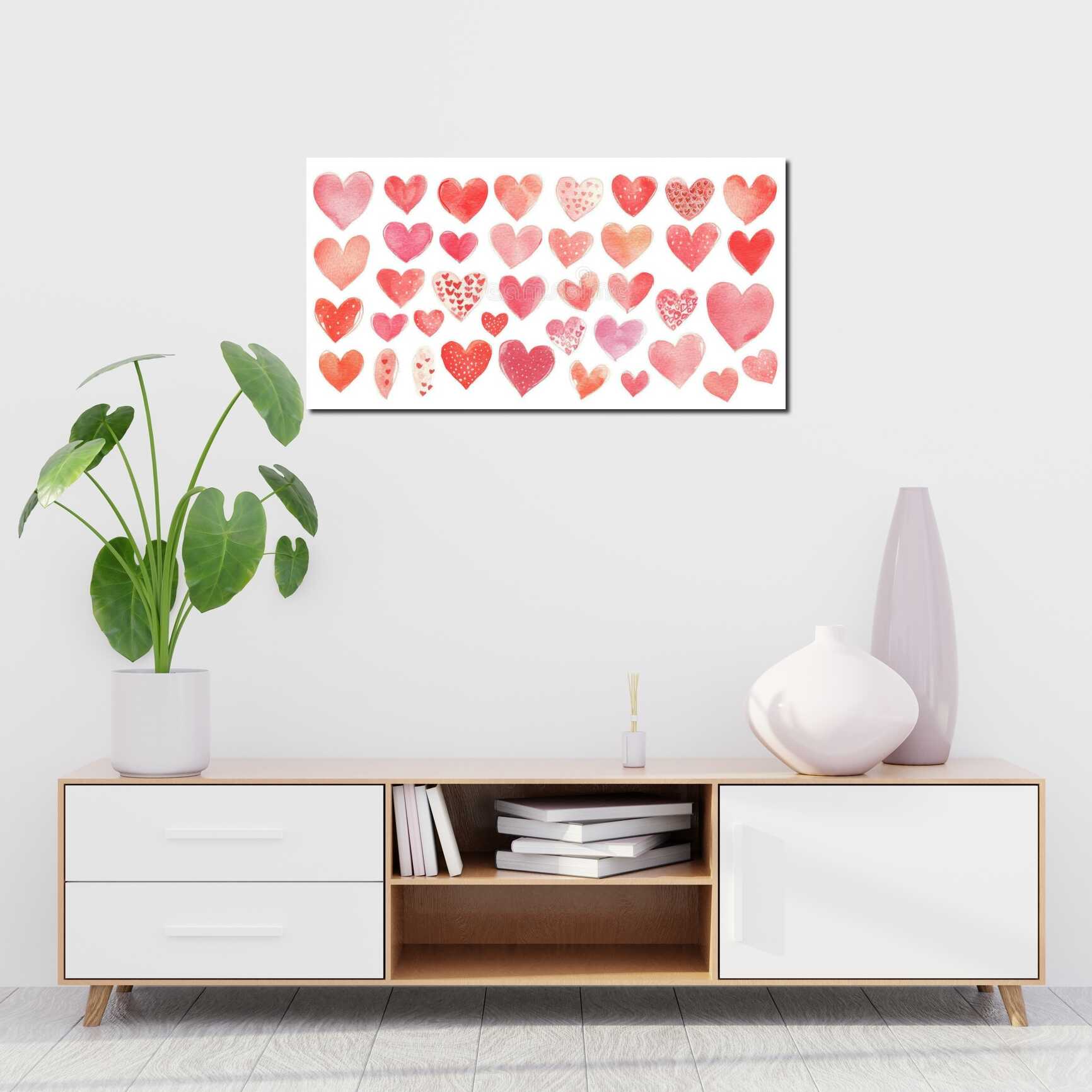 Canvas above sofa for size context