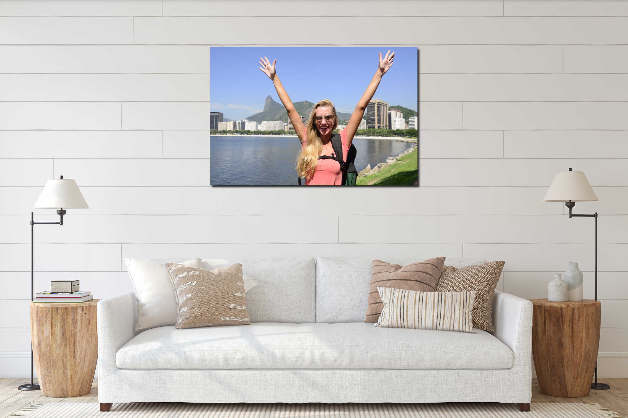 Canvas hanging interior mockup