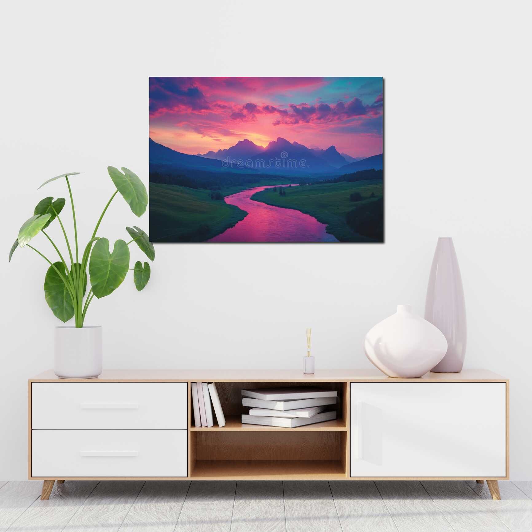 Canvas above sofa for size context