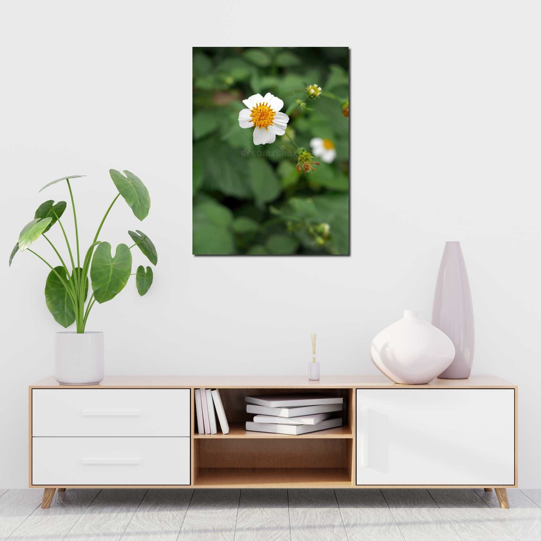 Canvas above sofa for size context