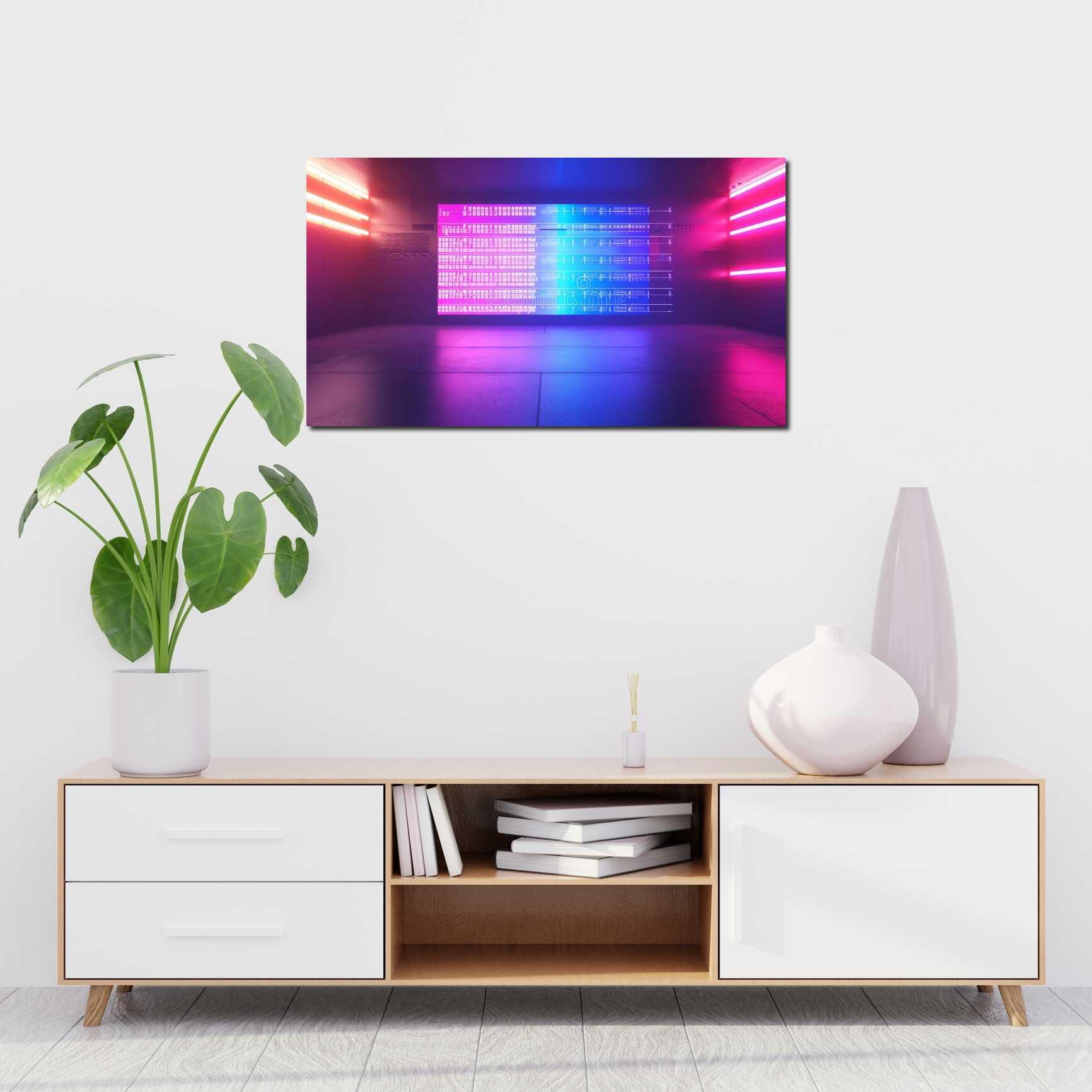 Canvas above sofa for size context