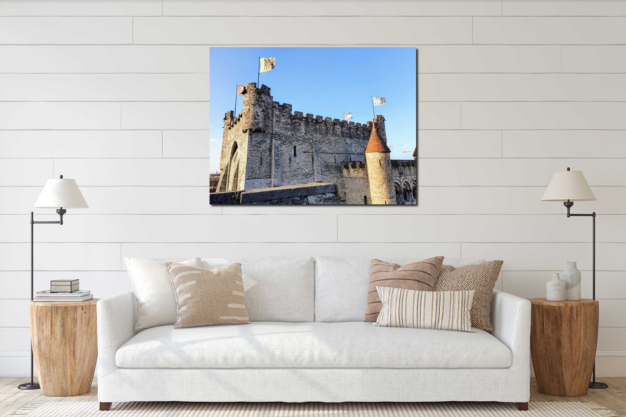 The Gravensteen ('the Counts' rock') is a medieval castle in the city of Ghent, East Flanders in Belgium. interior mockup