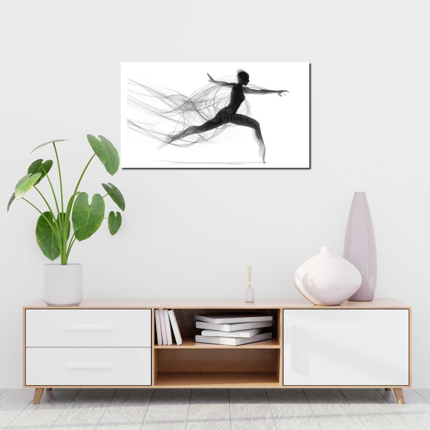 Canvas above sofa for size context