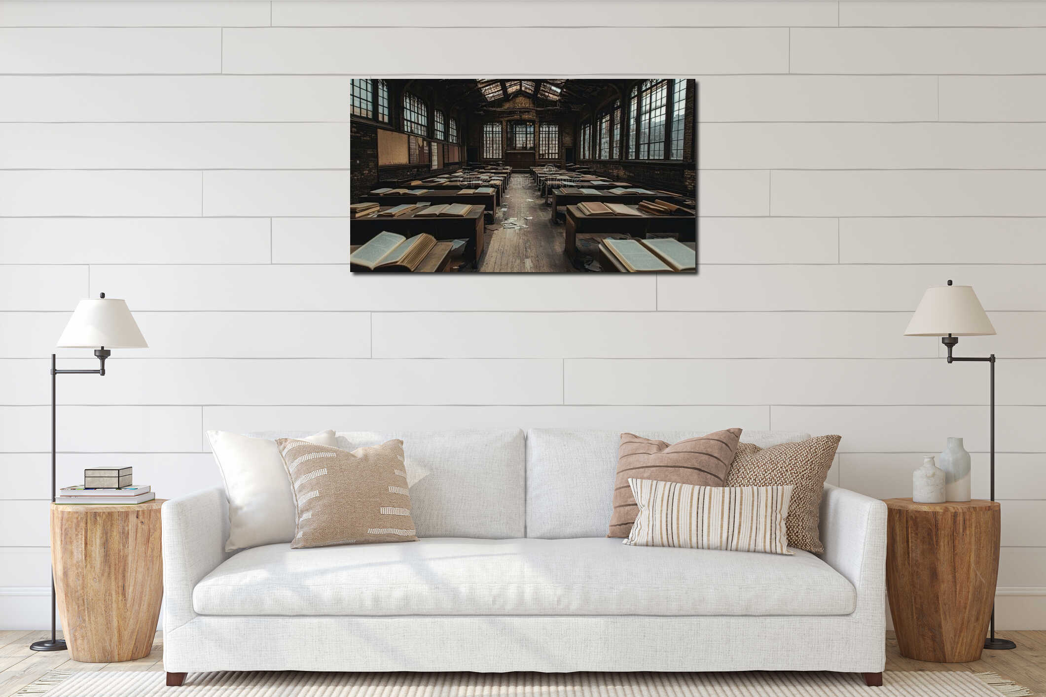Canvas hanging interior mockup