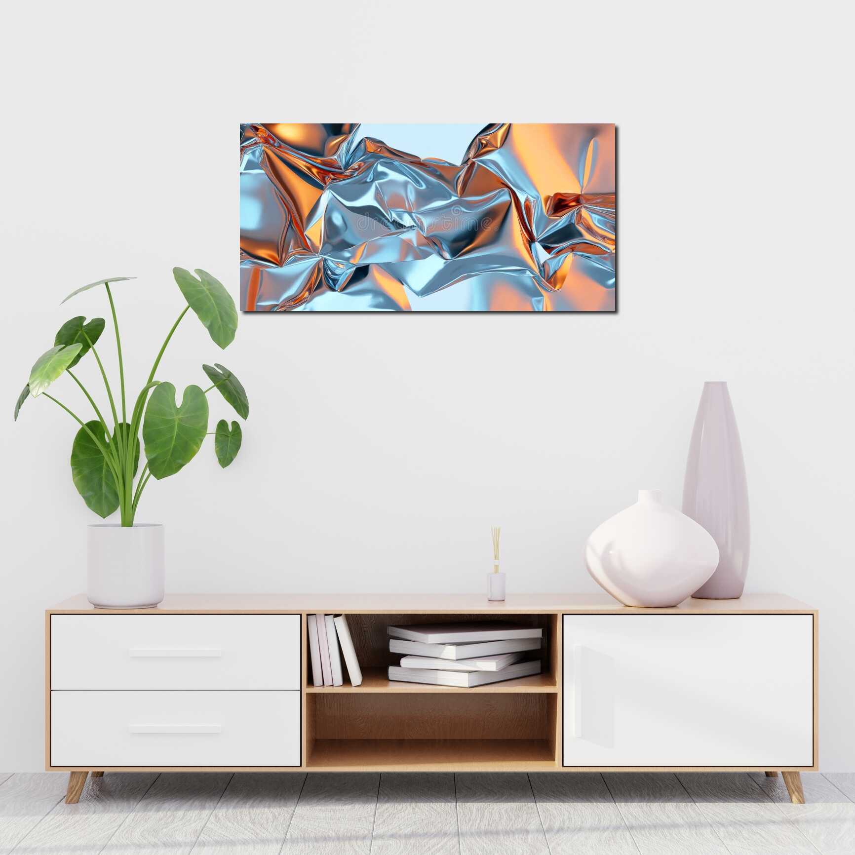 Canvas above sofa for size context