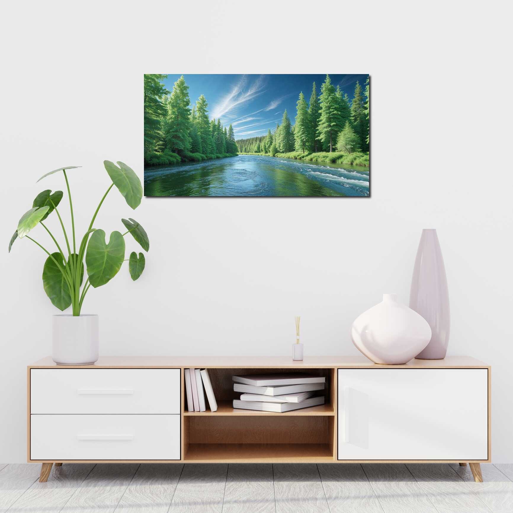 Canvas above sofa for size context