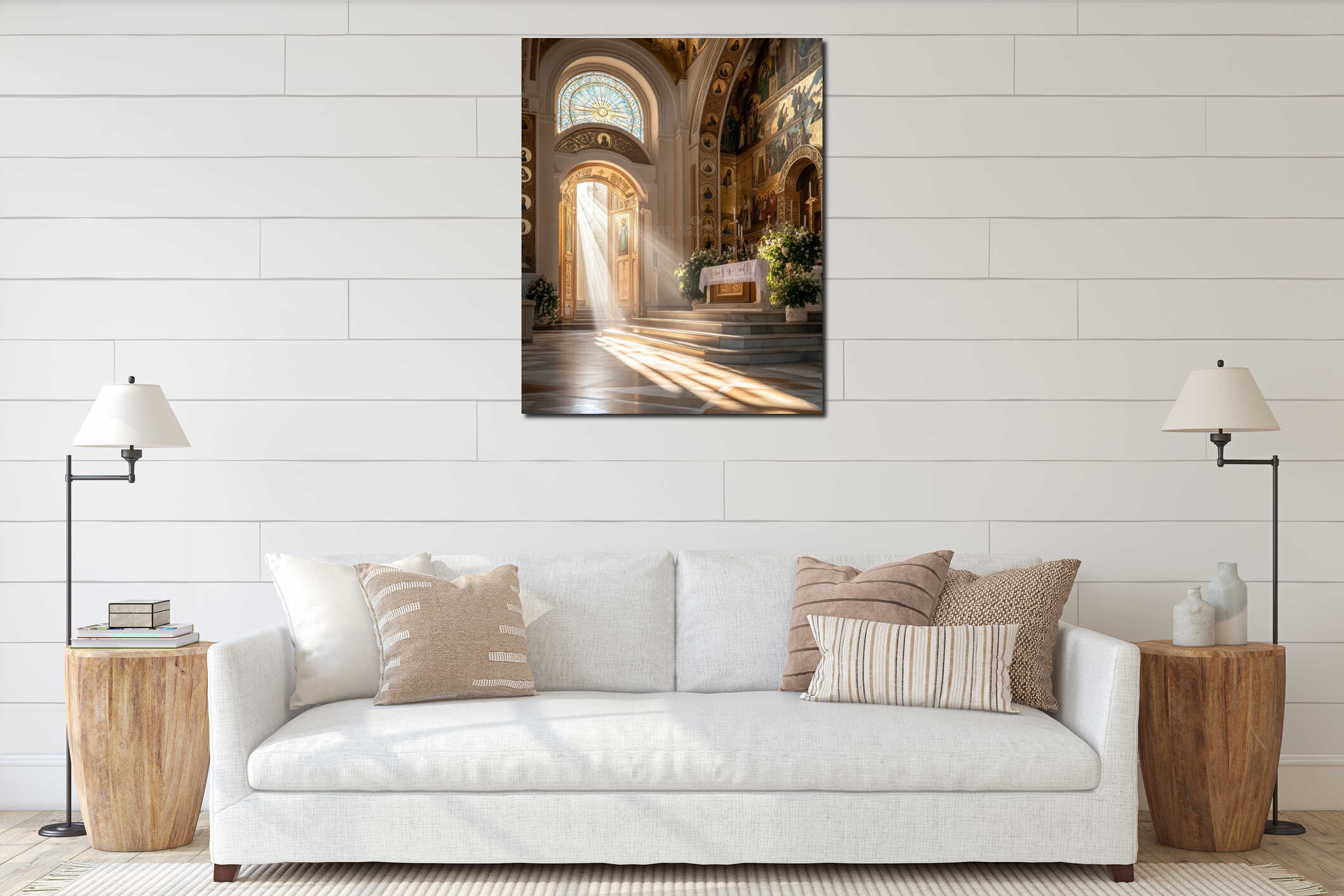 Canvas hanging interior mockup