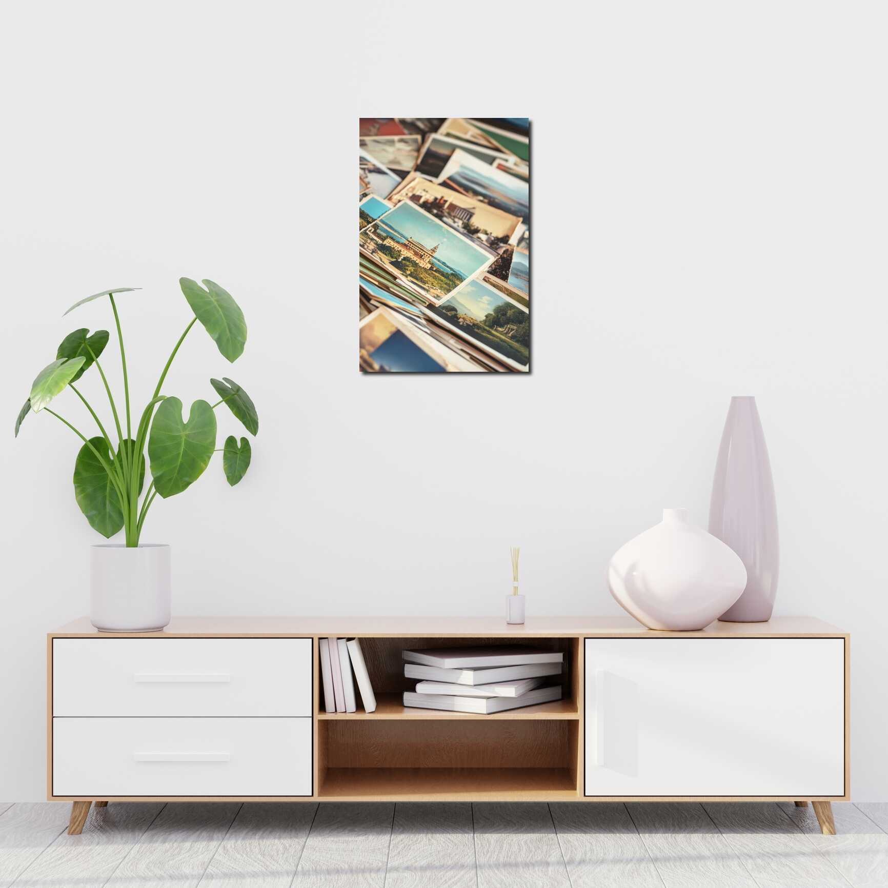 Canvas above sofa for size context