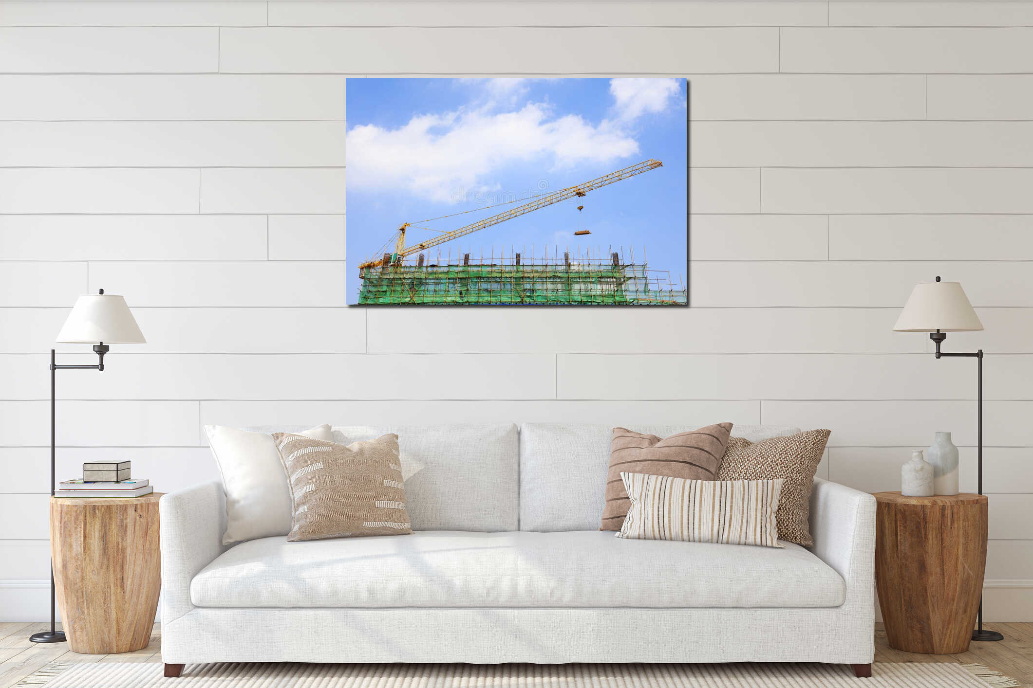 Canvas hanging interior mockup