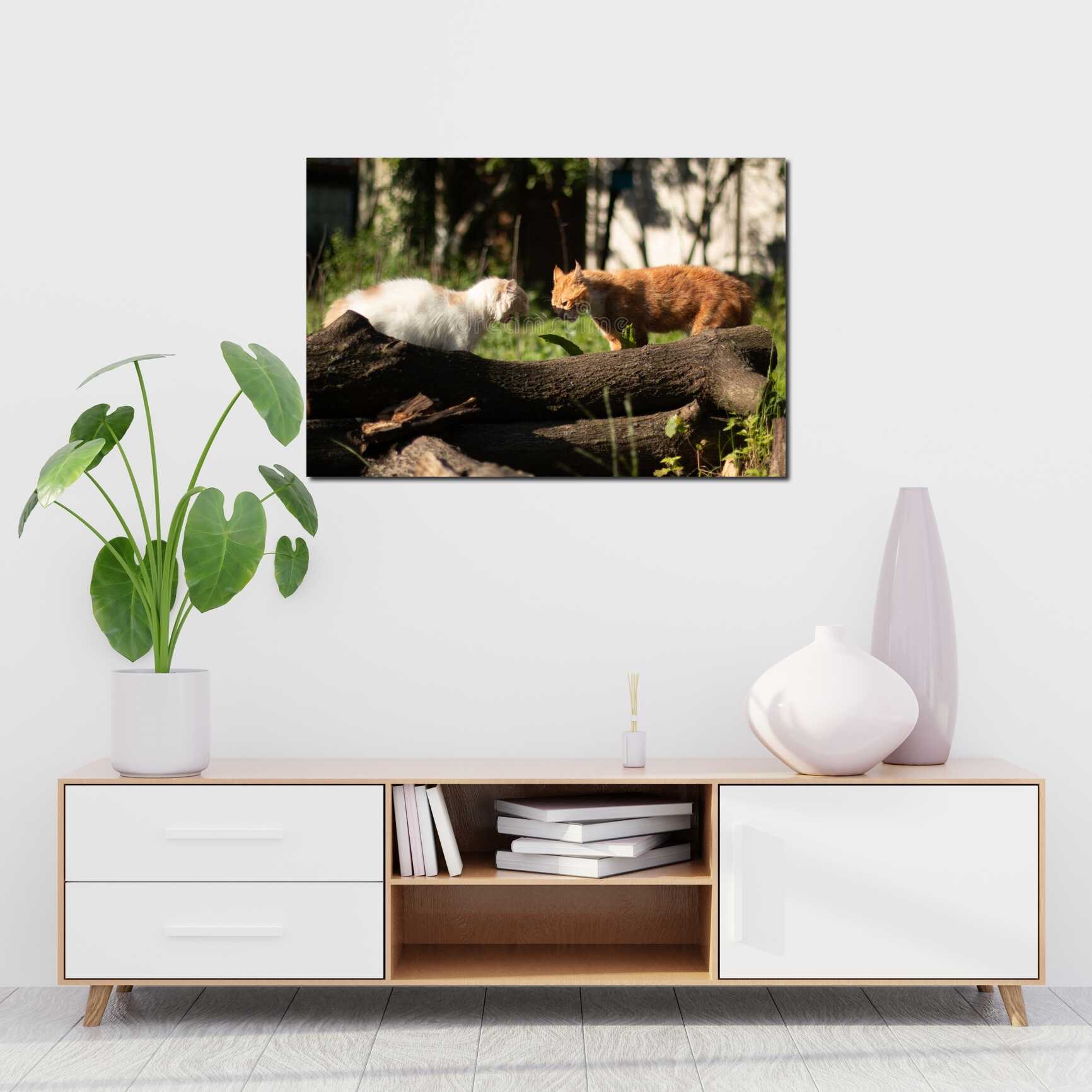 Canvas above sofa for size context