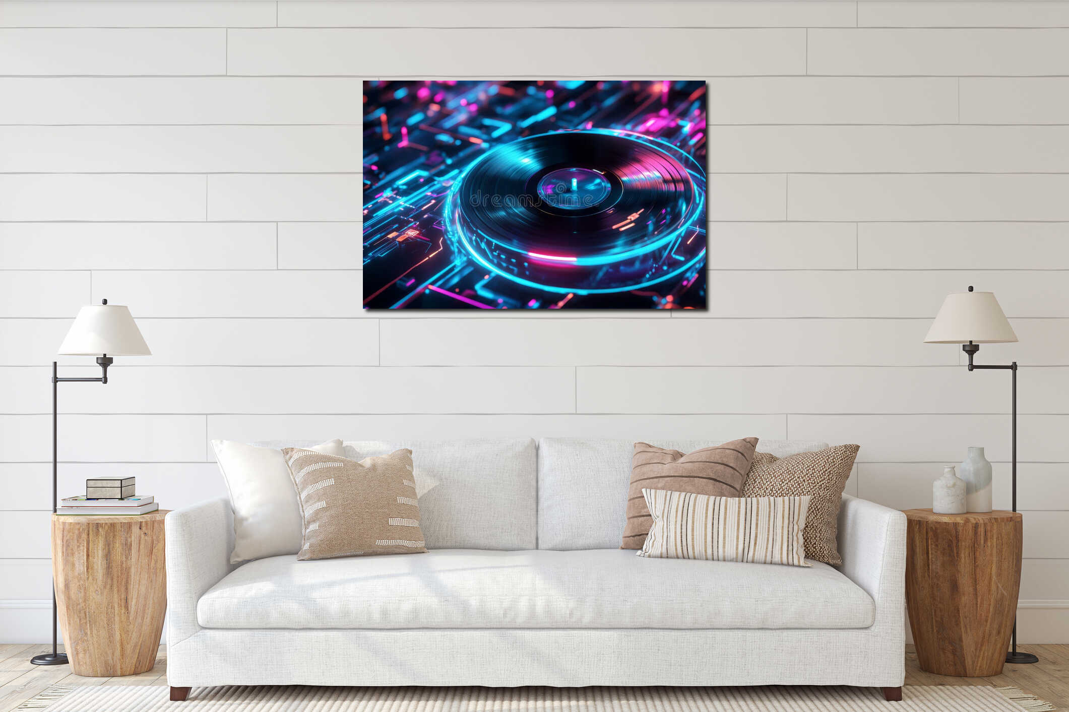 Canvas above sideboard for size context