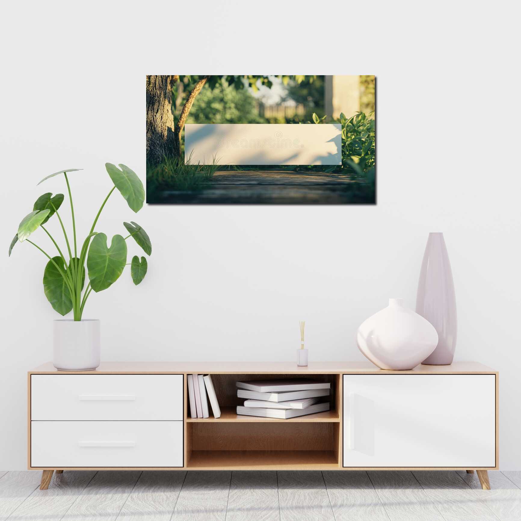 Canvas above sofa for size context