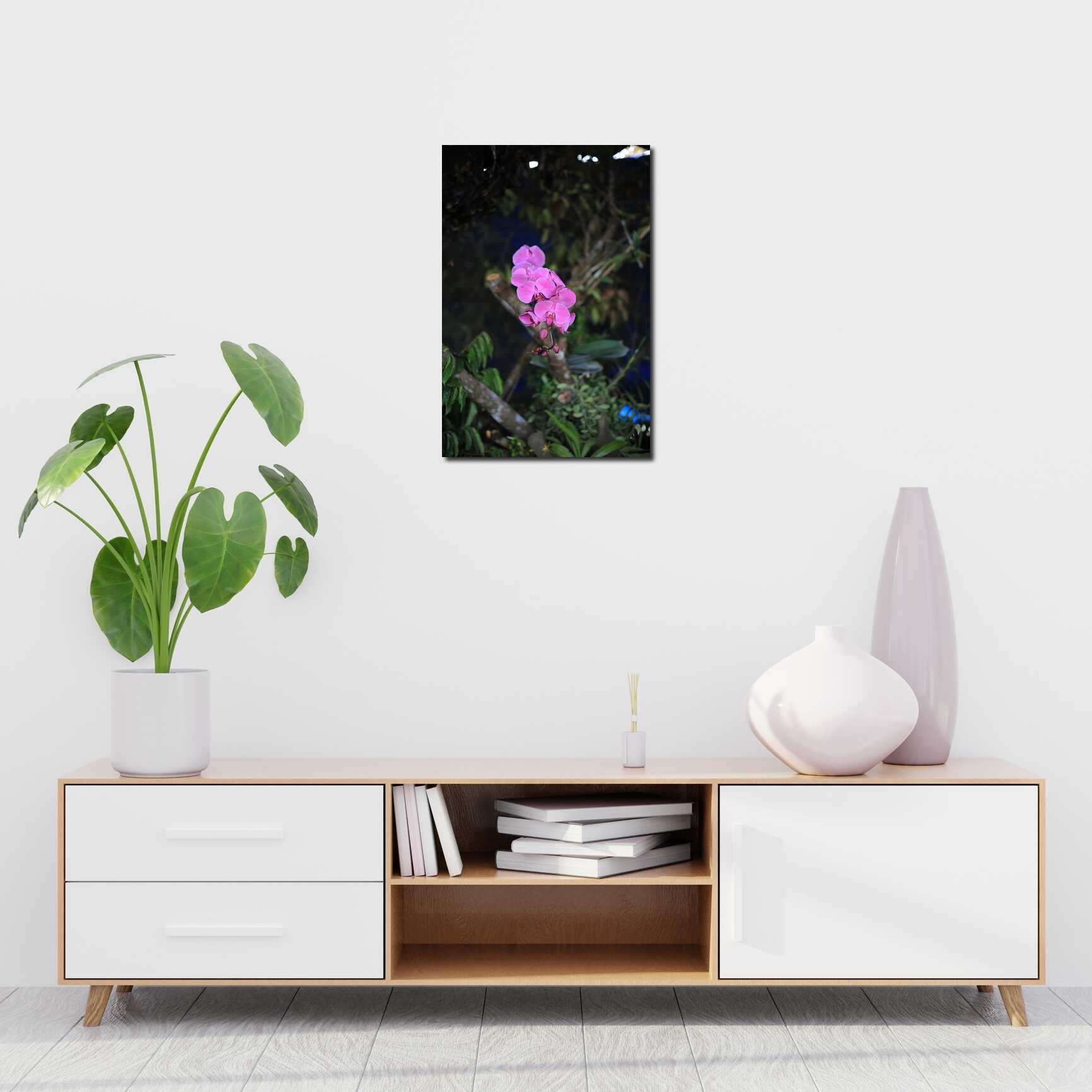 Canvas above sofa for size context